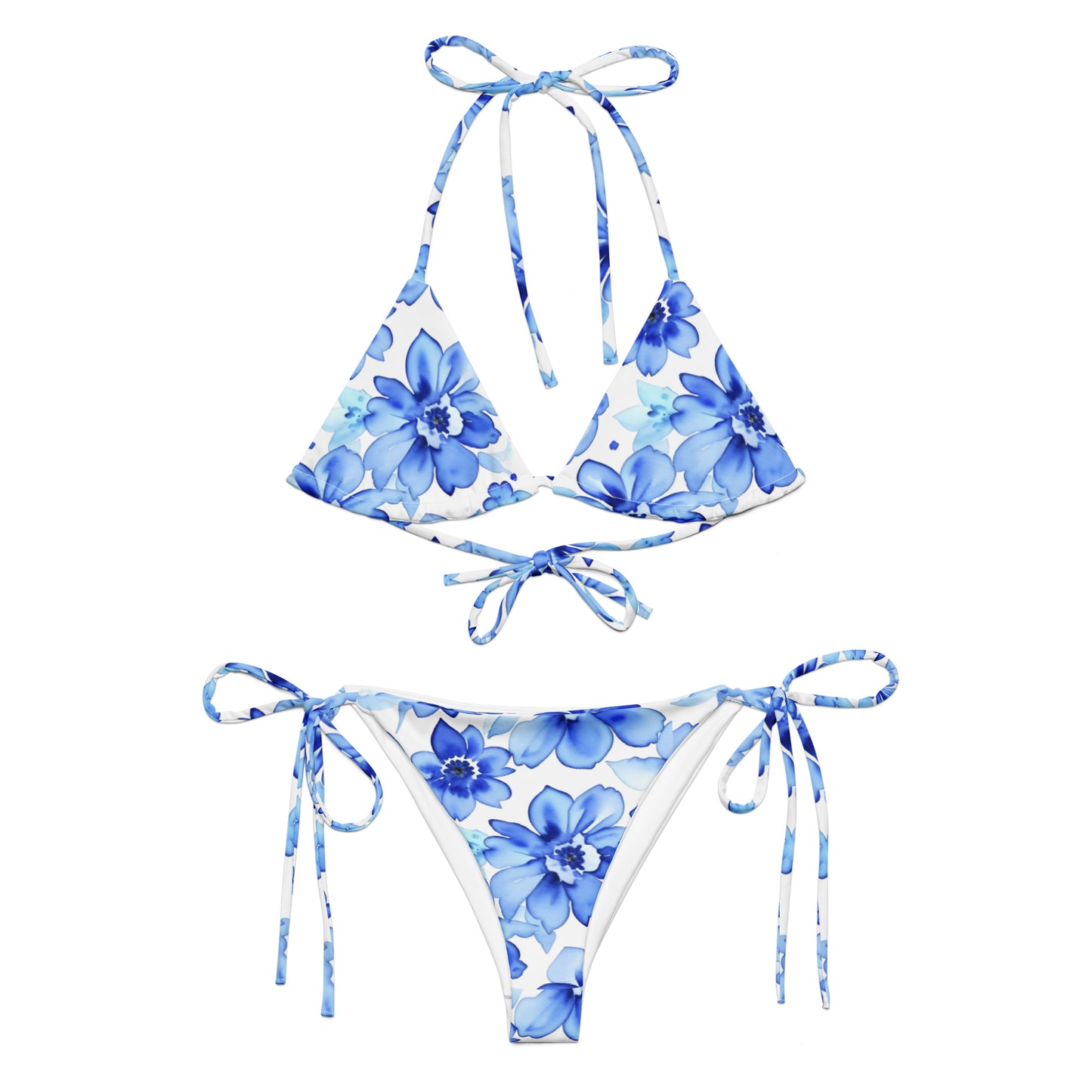 All-over print recycled string bikini