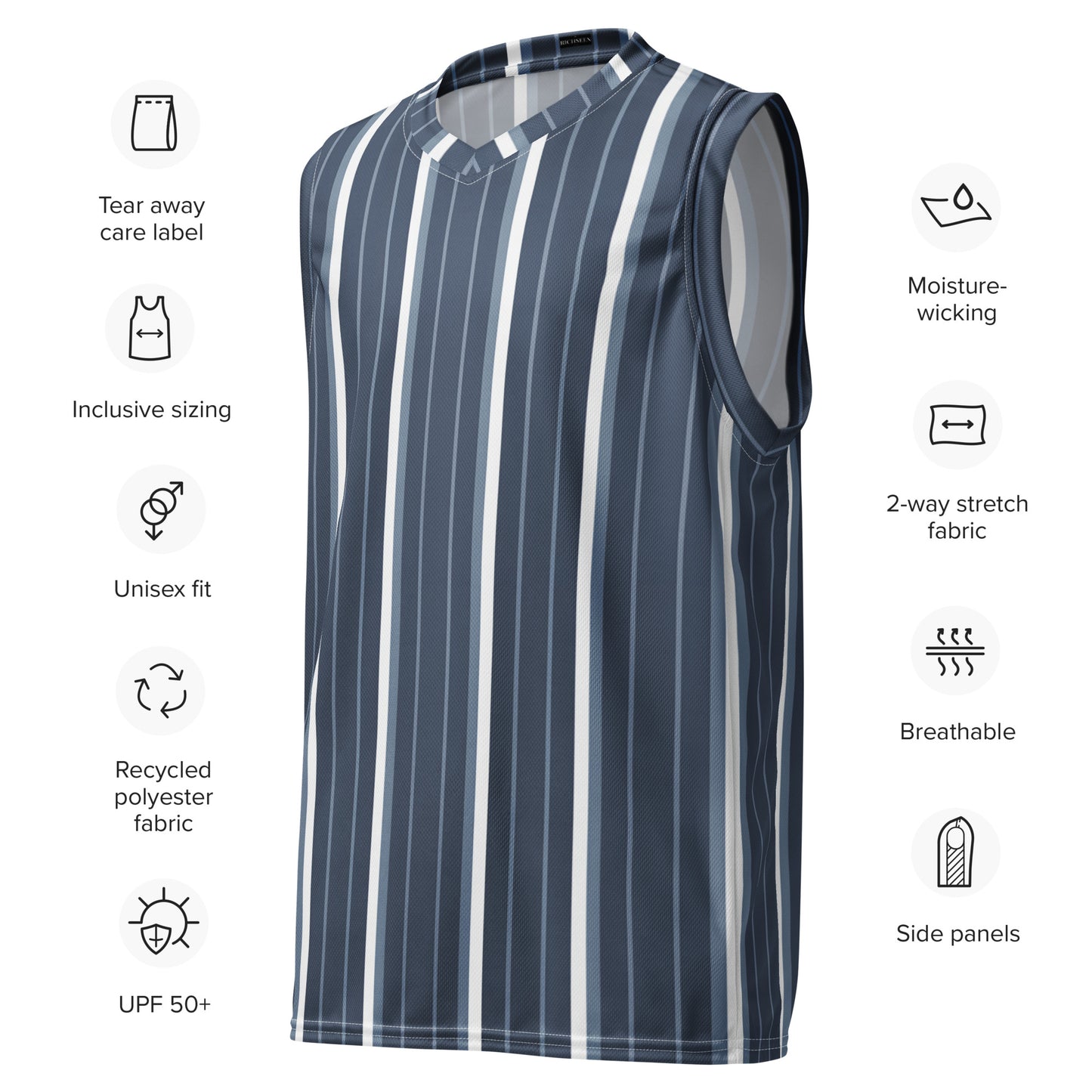 Recycled unisex basketball jersey