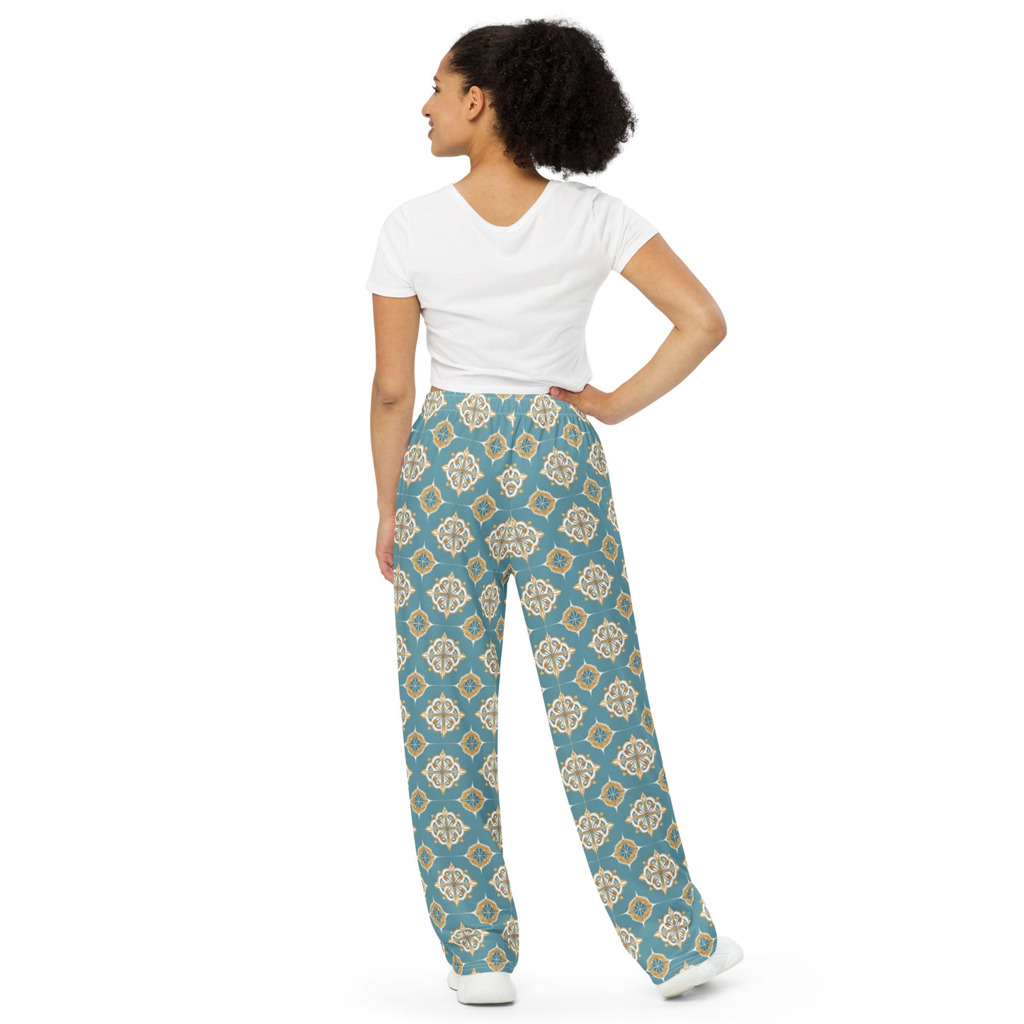 All-over print unisex wide-leg pants