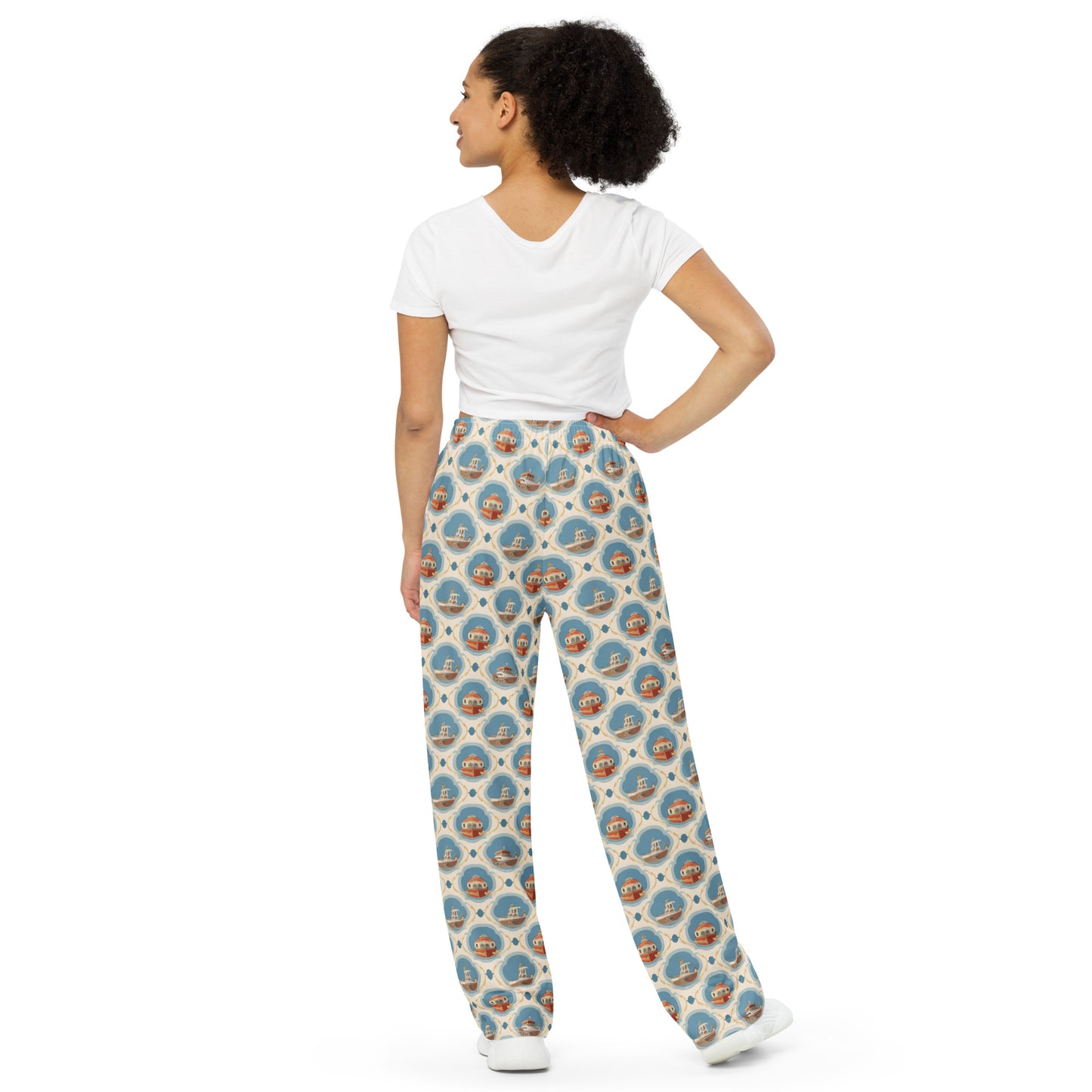 All-over print unisex wide-leg pants