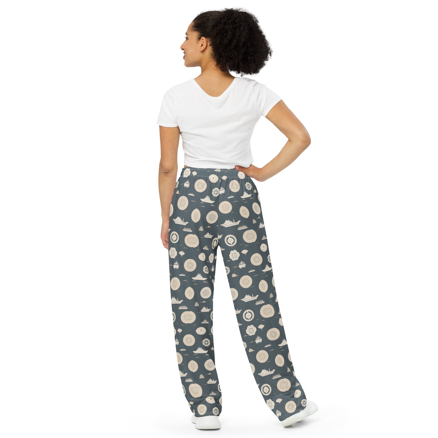 All-over print unisex wide-leg pants