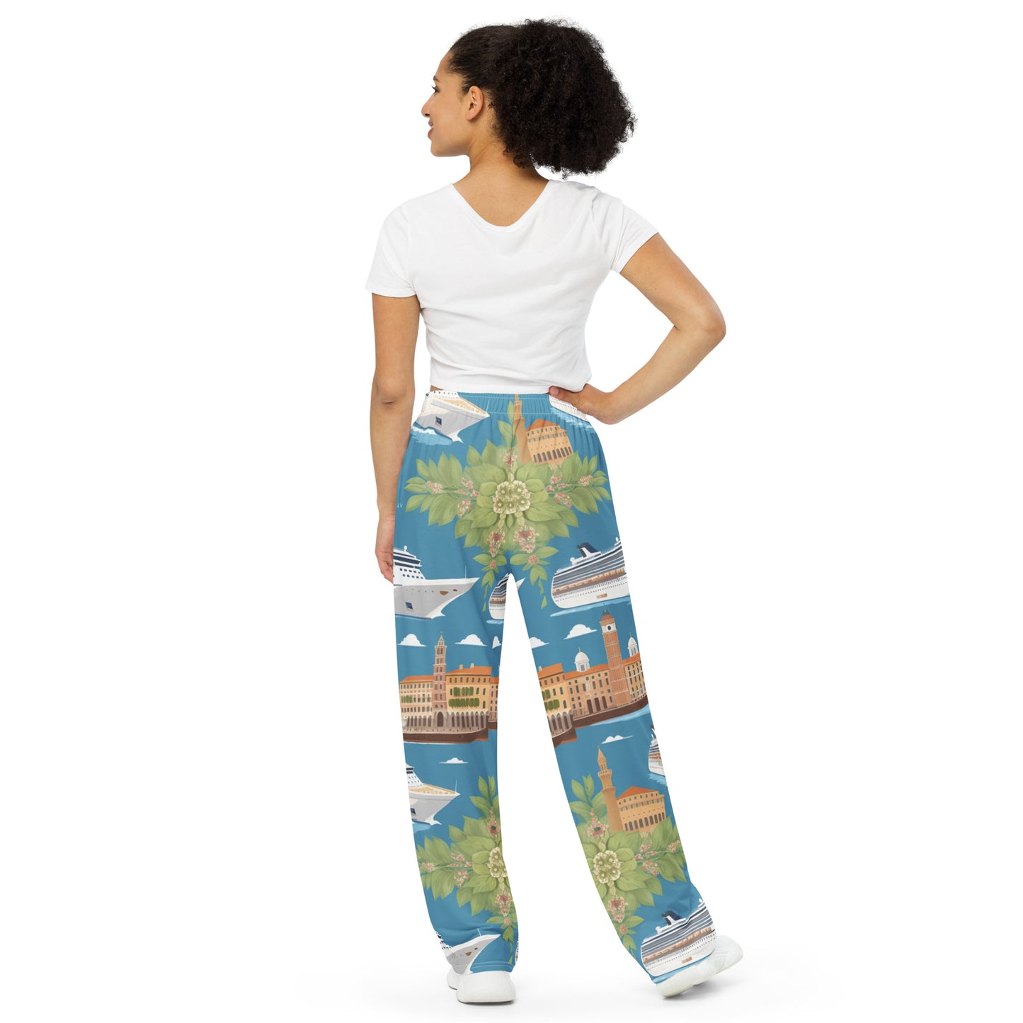 All-over print unisex wide-leg pants