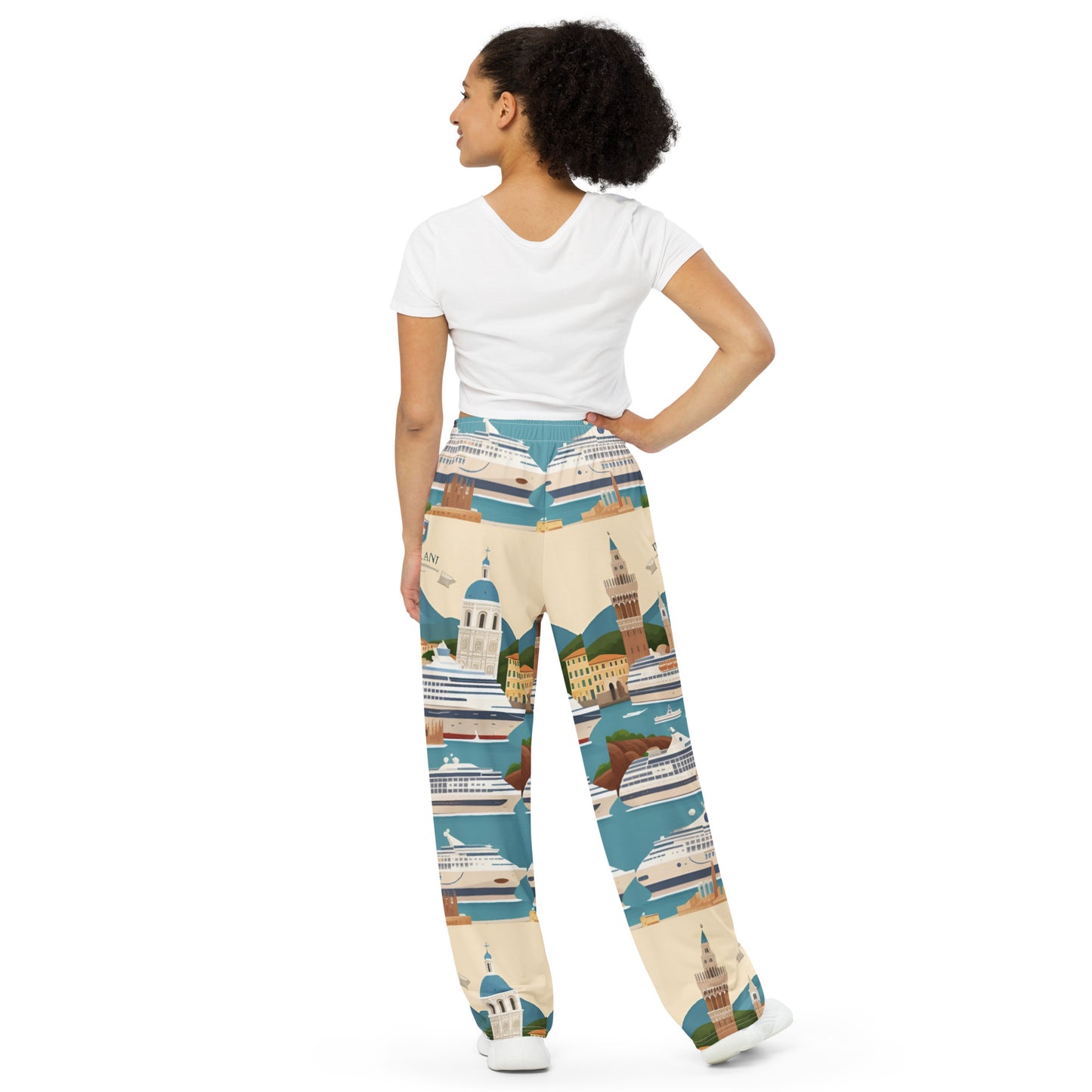 All-over print unisex wide-leg pants