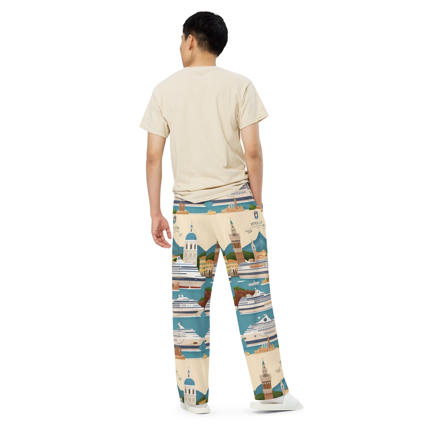 All-over print unisex wide-leg pants