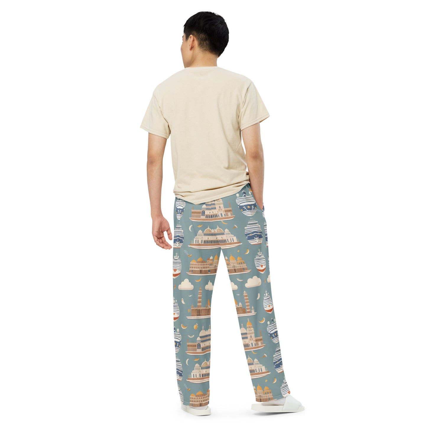 All-over print unisex wide-leg pants