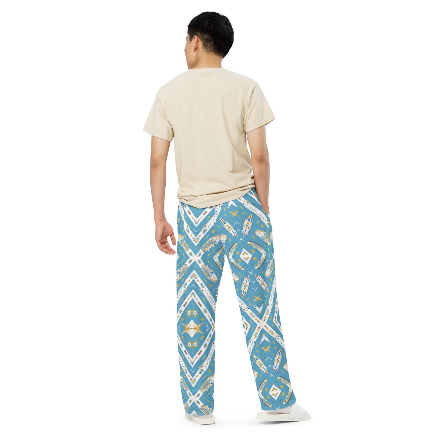 All-over print unisex wide-leg pants