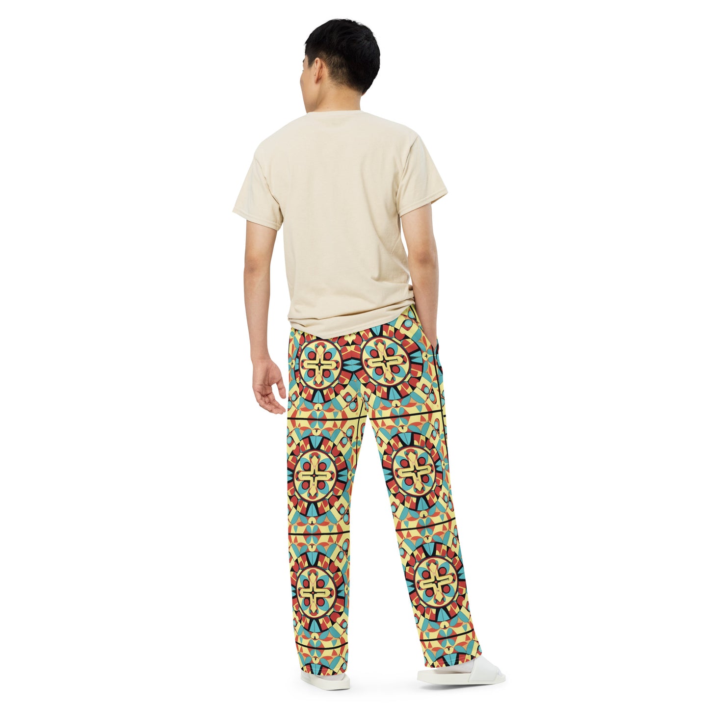 All-over print unisex wide-leg pants