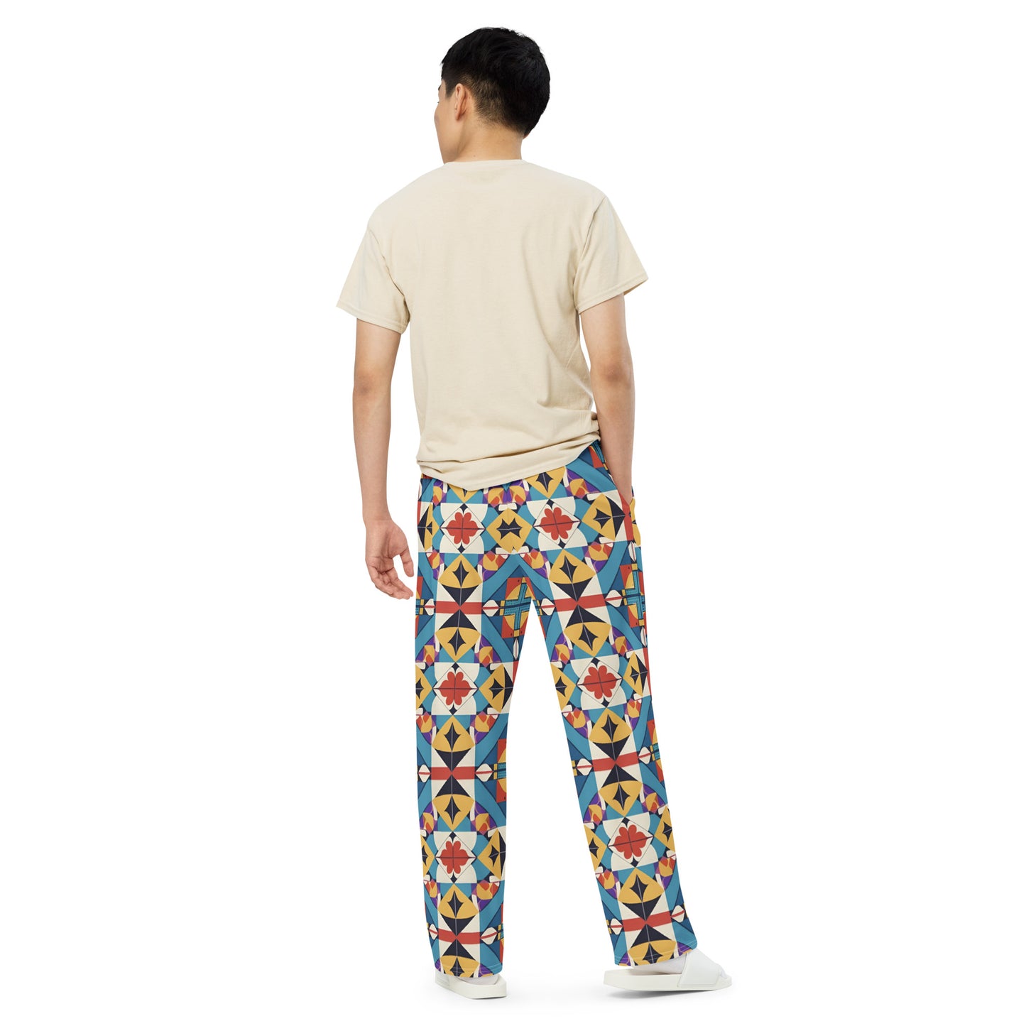 All-over print unisex wide-leg pants