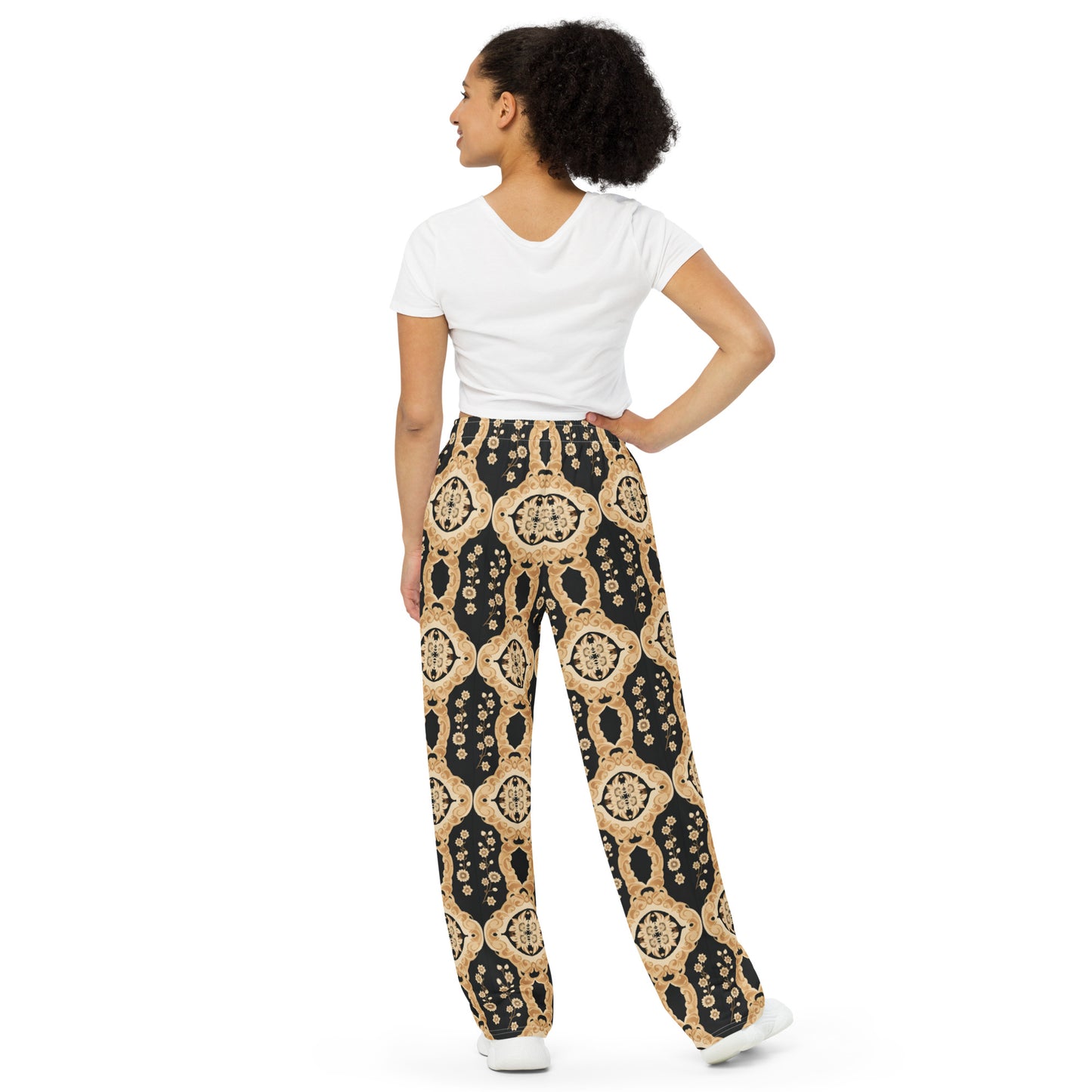 All-over print unisex wide-leg pants