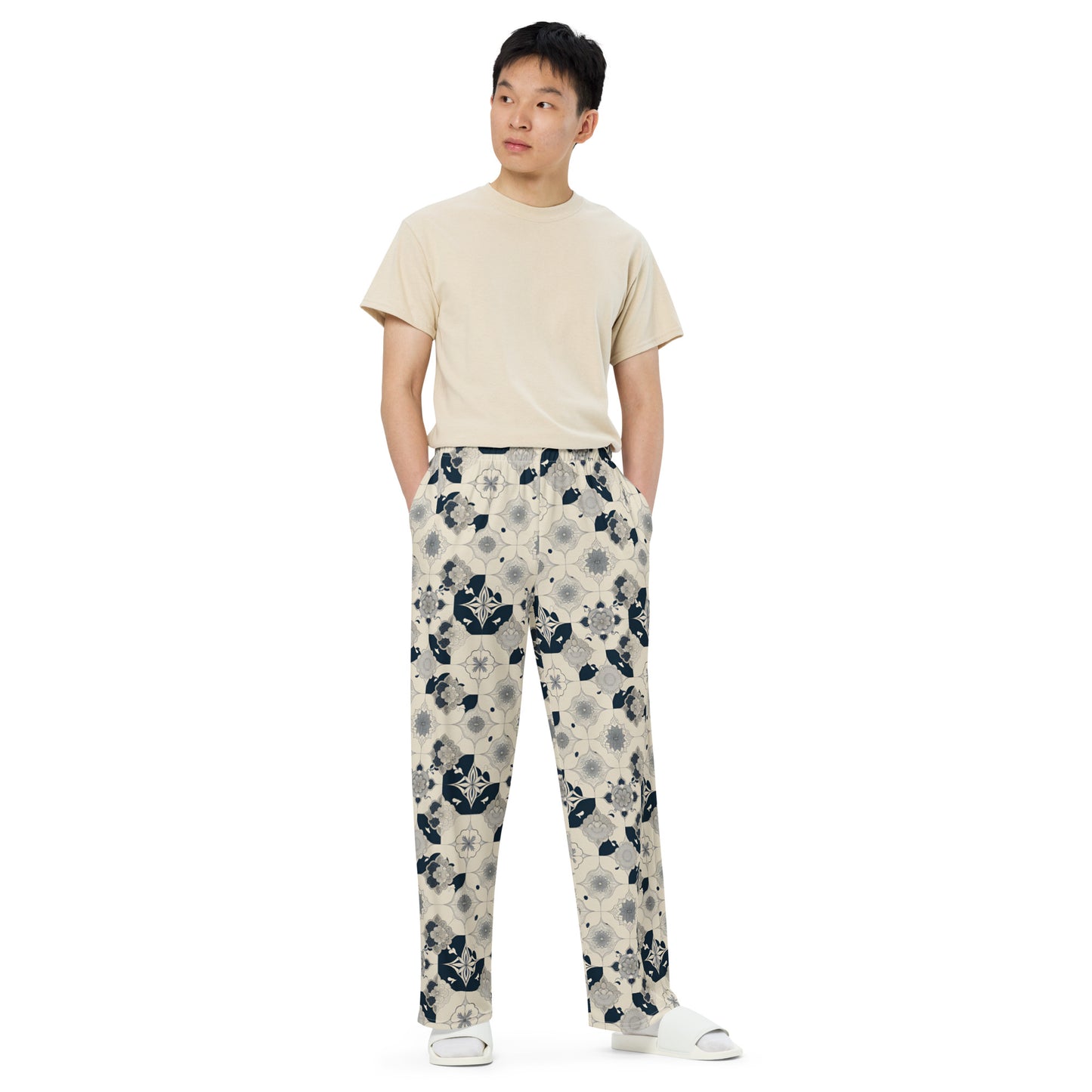 All-over print unisex wide-leg pants