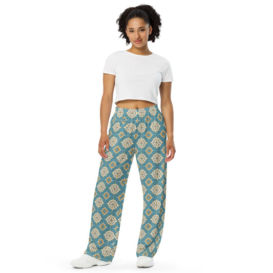 All-over print unisex wide-leg pants