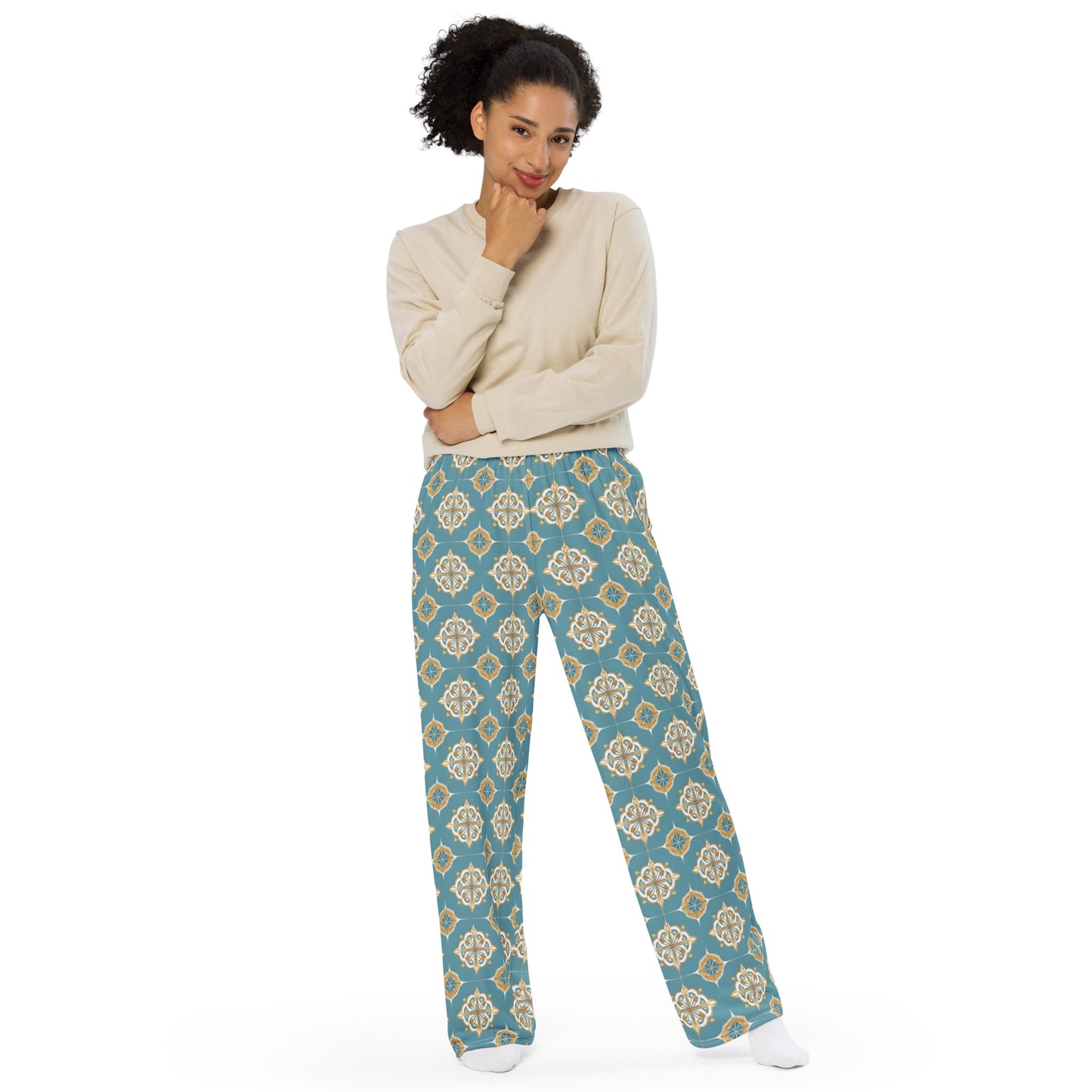 All-over print unisex wide-leg pants