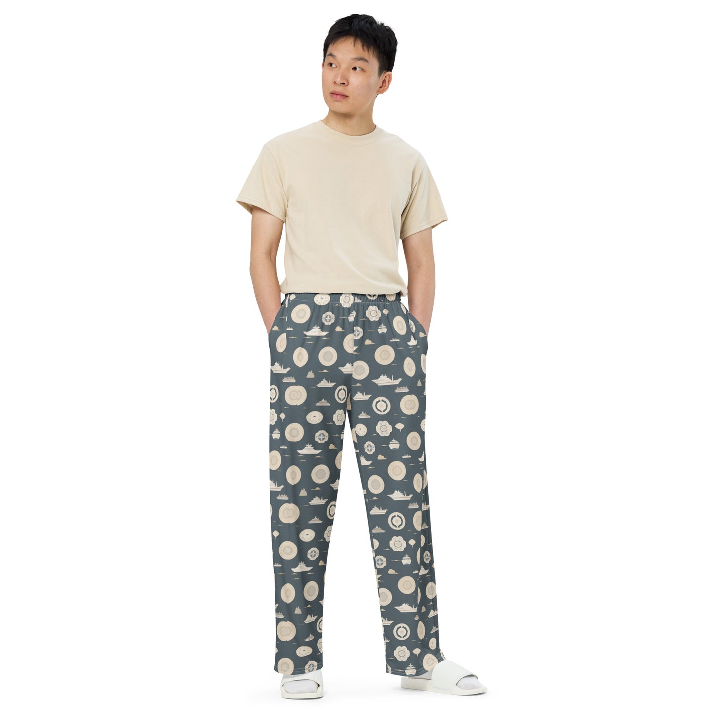 All-over print unisex wide-leg pants