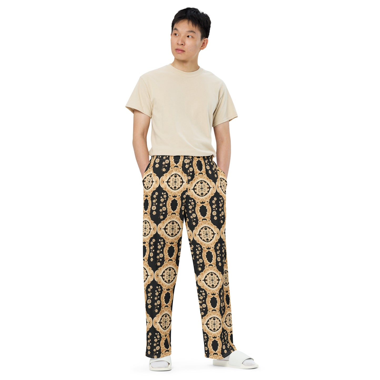 All-over print unisex wide-leg pants