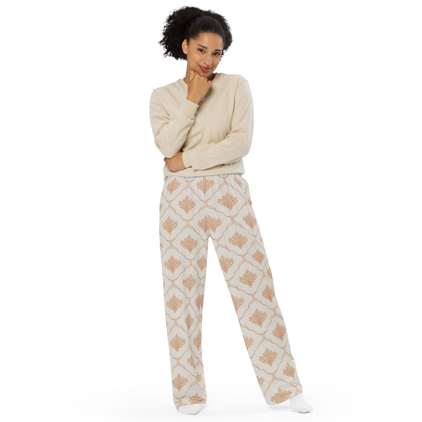 All-over print unisex wide-leg pants