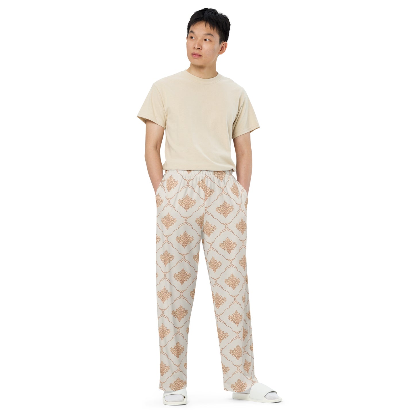 All-over print unisex wide-leg pants