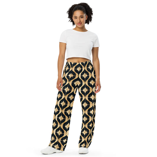 All-over print unisex wide-leg pants