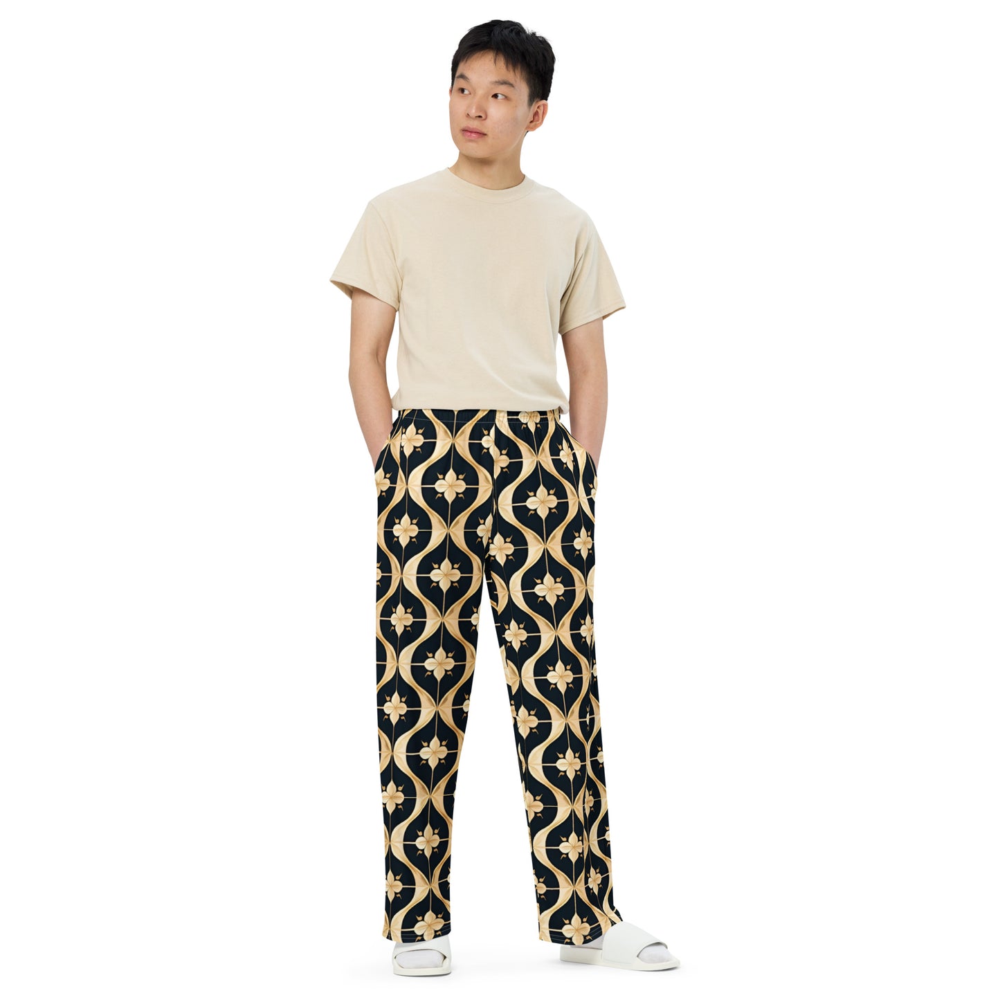 All-over print unisex wide-leg pants