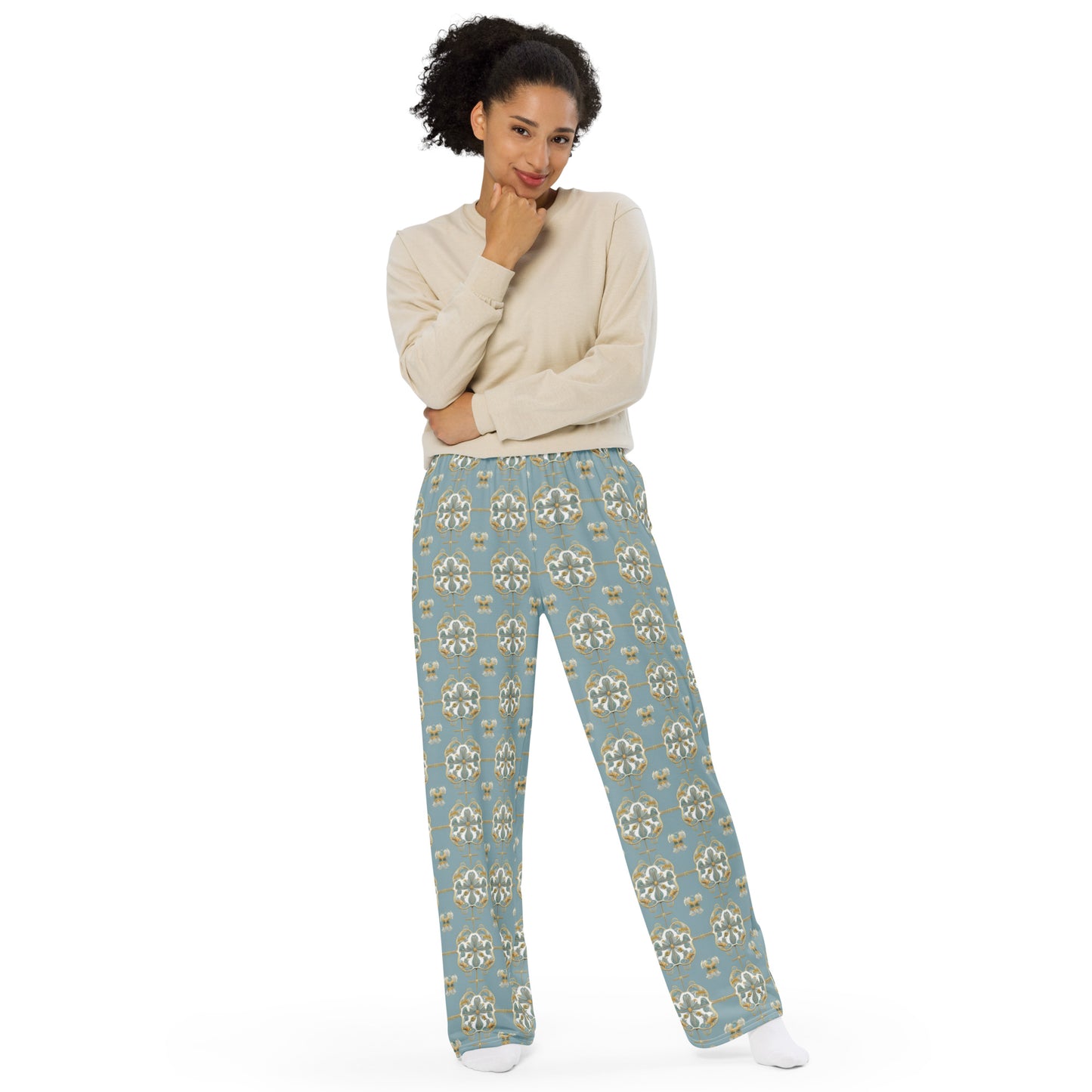 All-over print unisex wide-leg pants