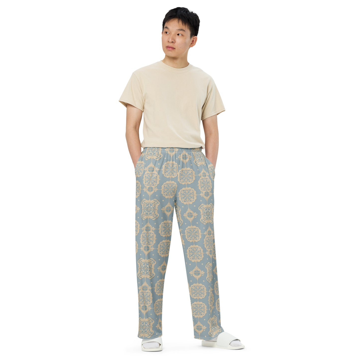 All-over print unisex wide-leg pants