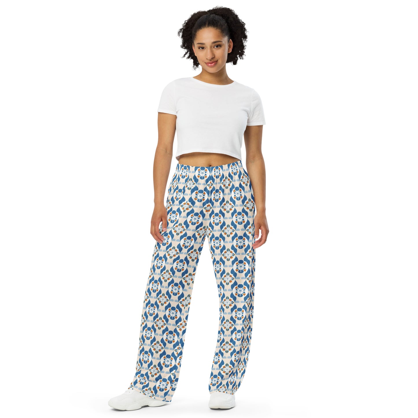 All-over print unisex wide-leg pants