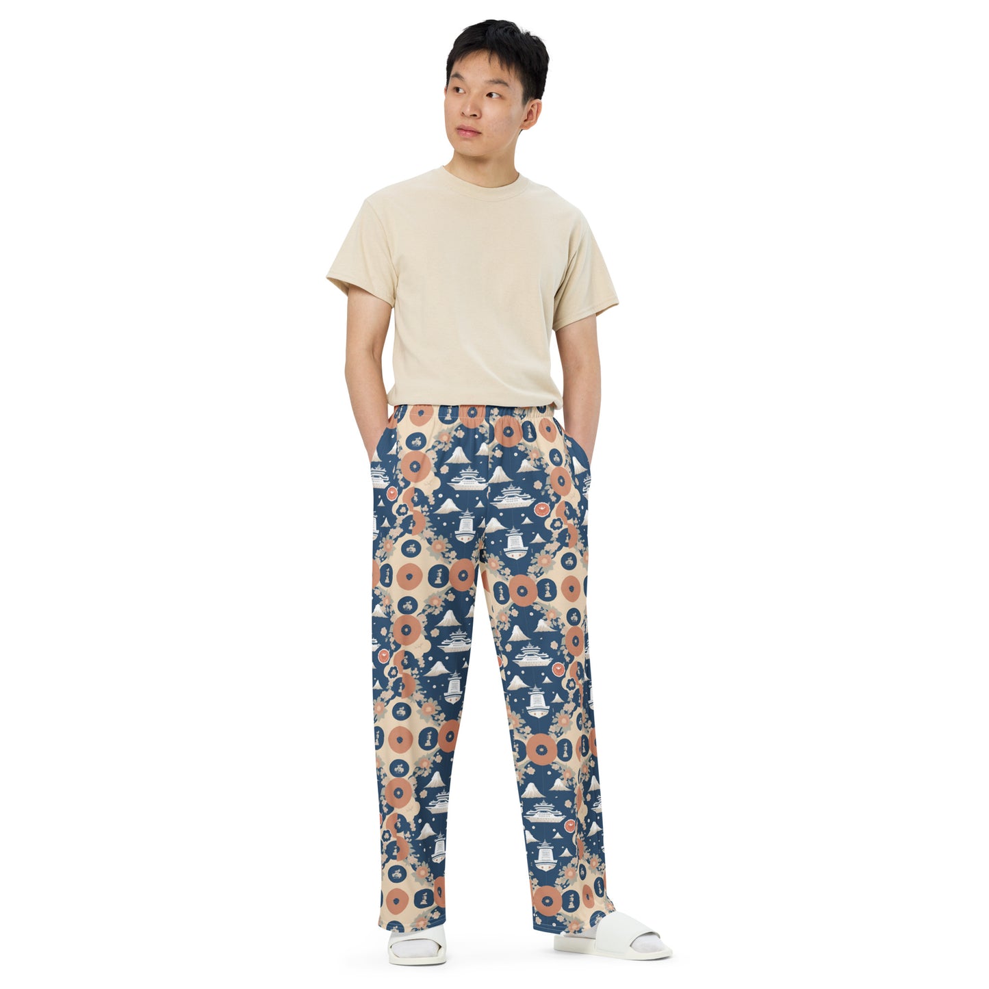 All-over print unisex wide-leg pants