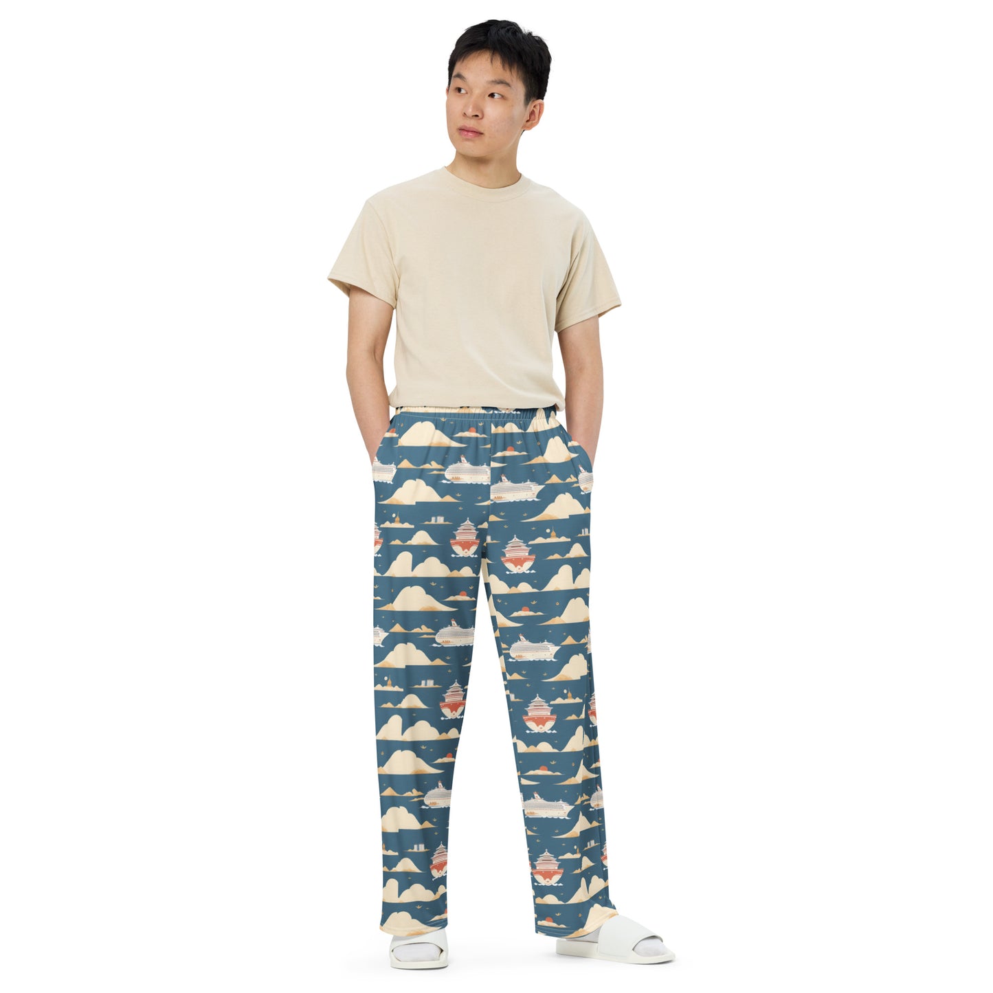 All-over print unisex wide-leg pants