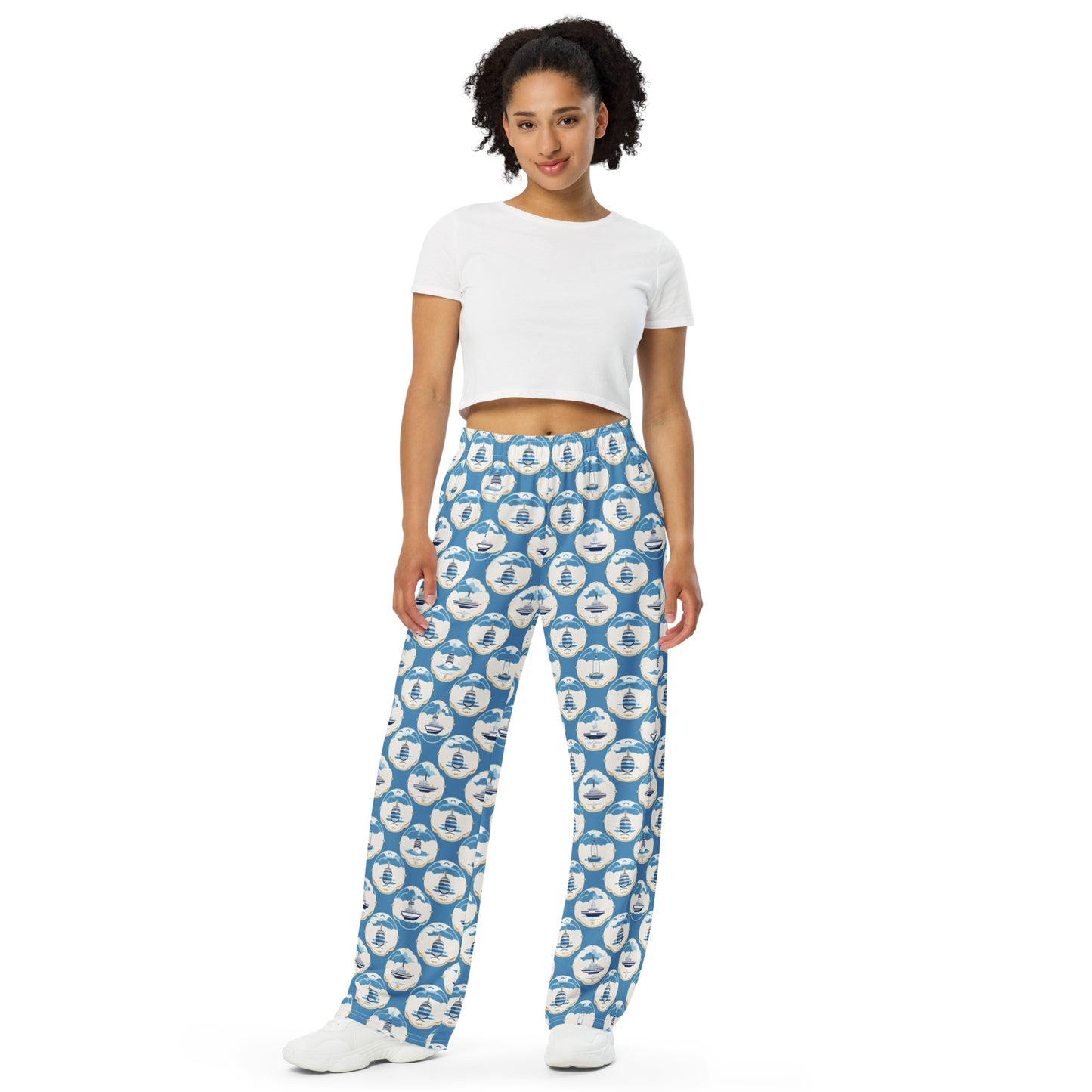 All-over print unisex wide-leg pants