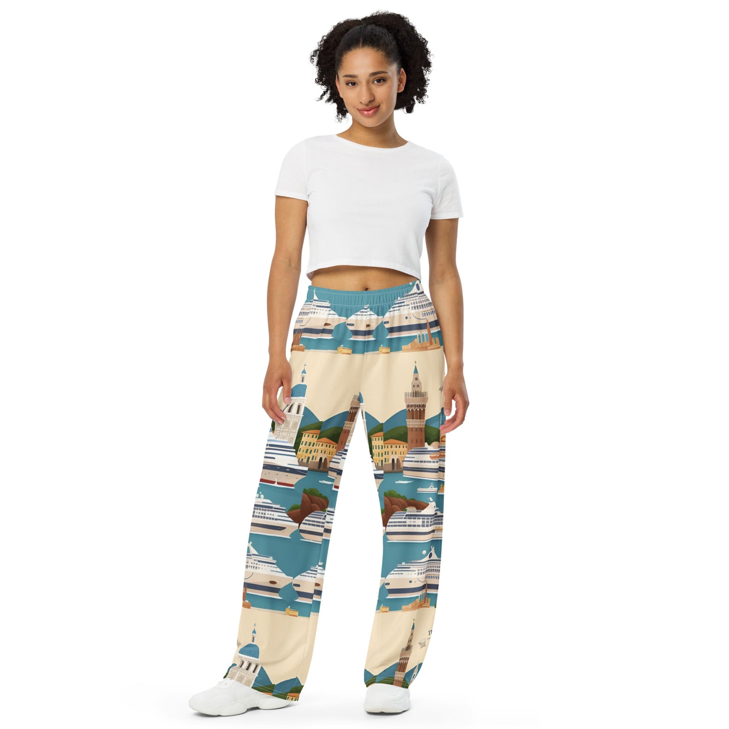 All-over print unisex wide-leg pants