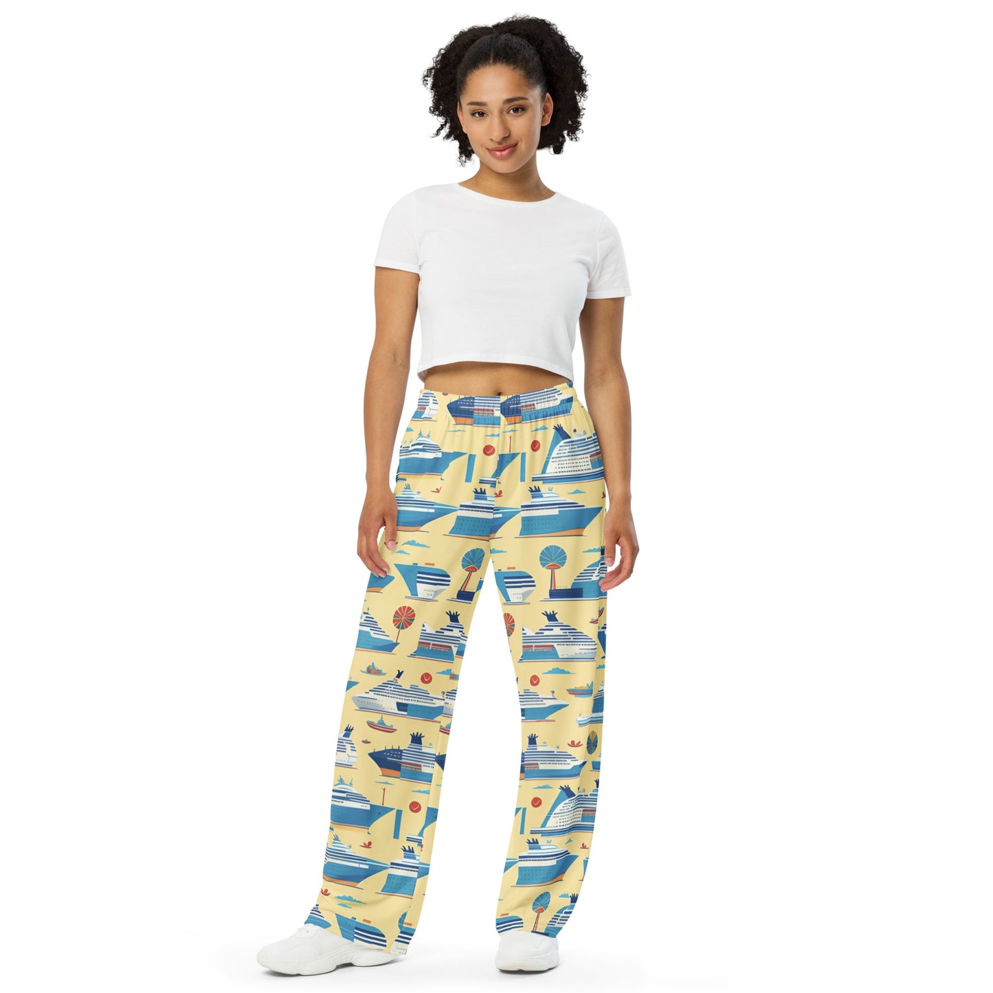 All-over print unisex wide-leg pants