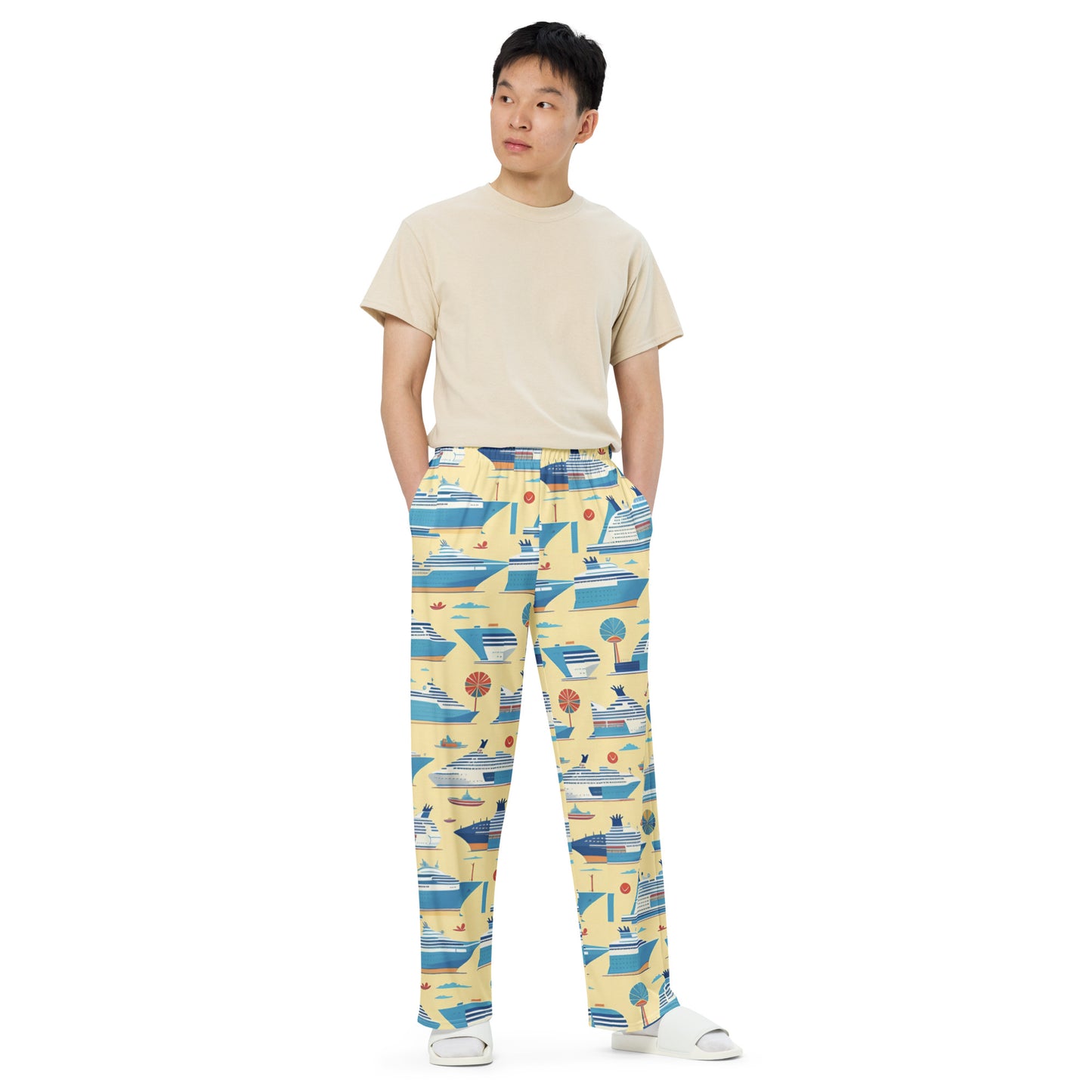 All-over print unisex wide-leg pants