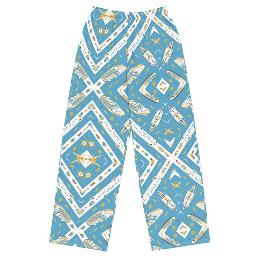 All-over print unisex wide-leg pants