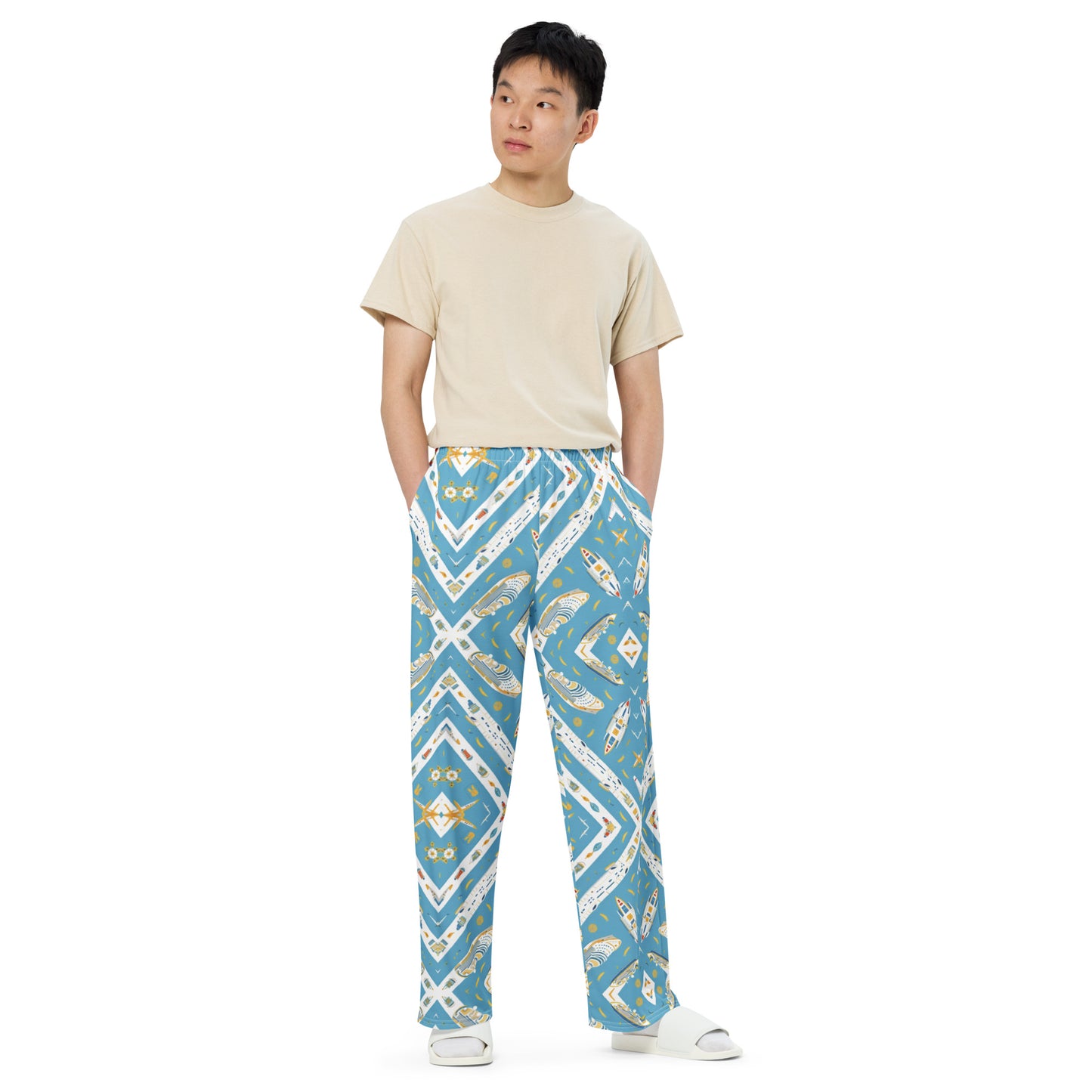 All-over print unisex wide-leg pants