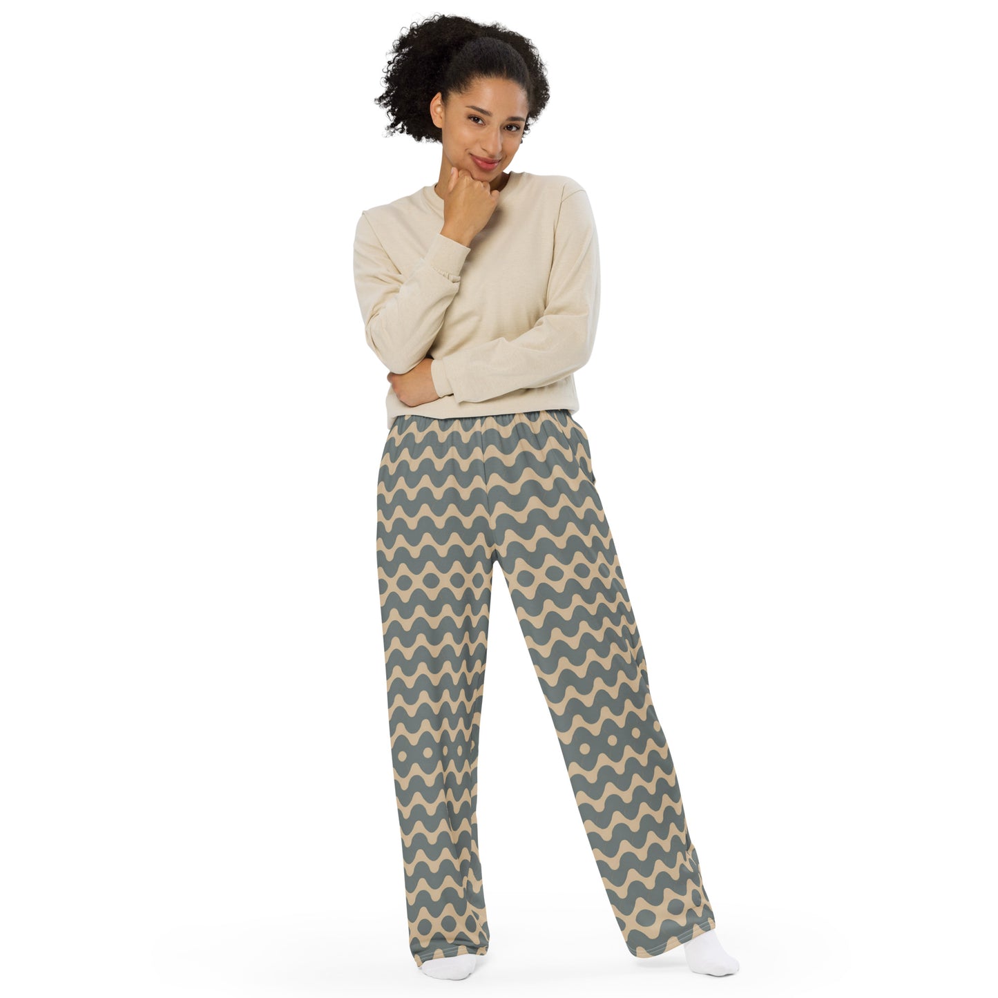 All-over print unisex wide-leg pants