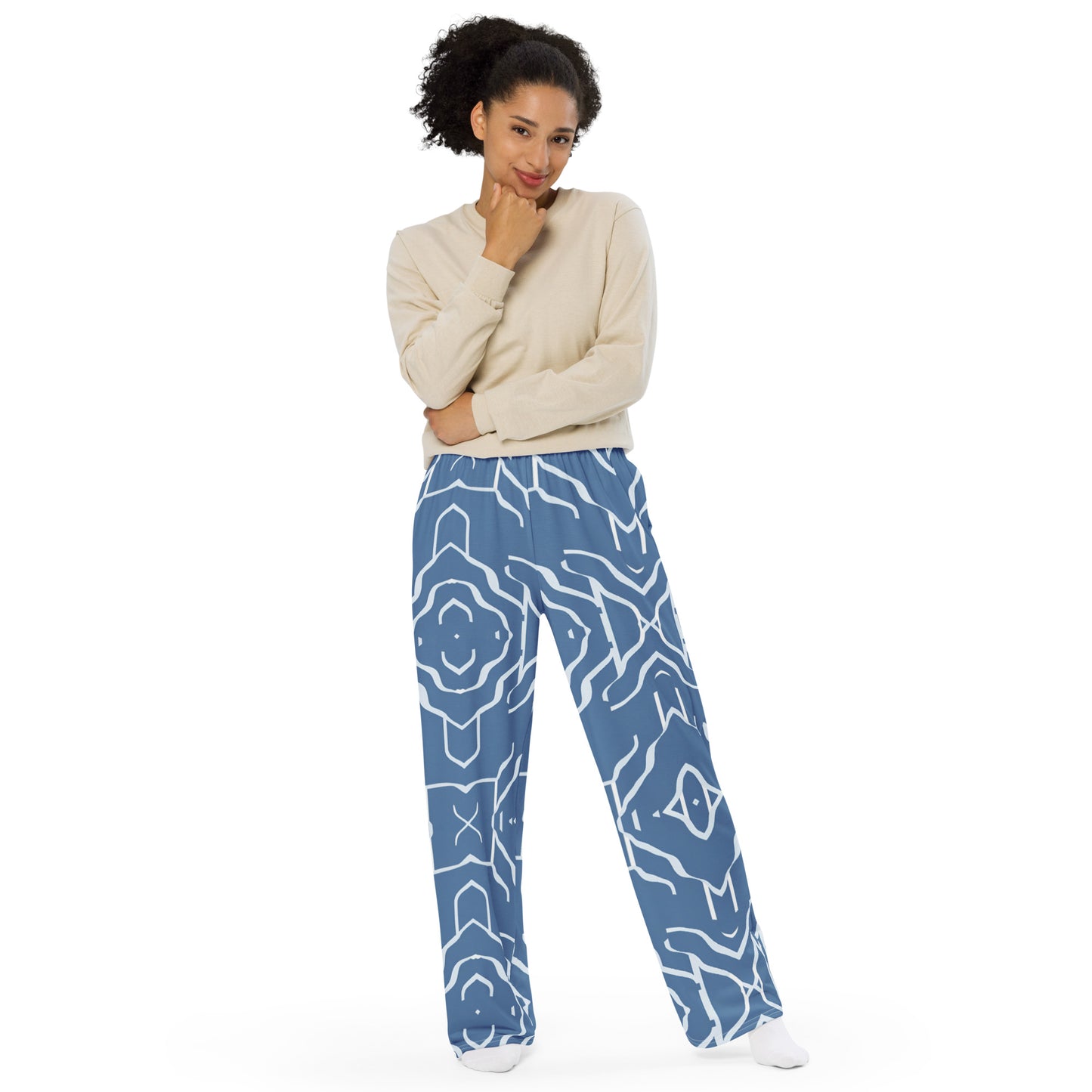 All-over print unisex wide-leg pants