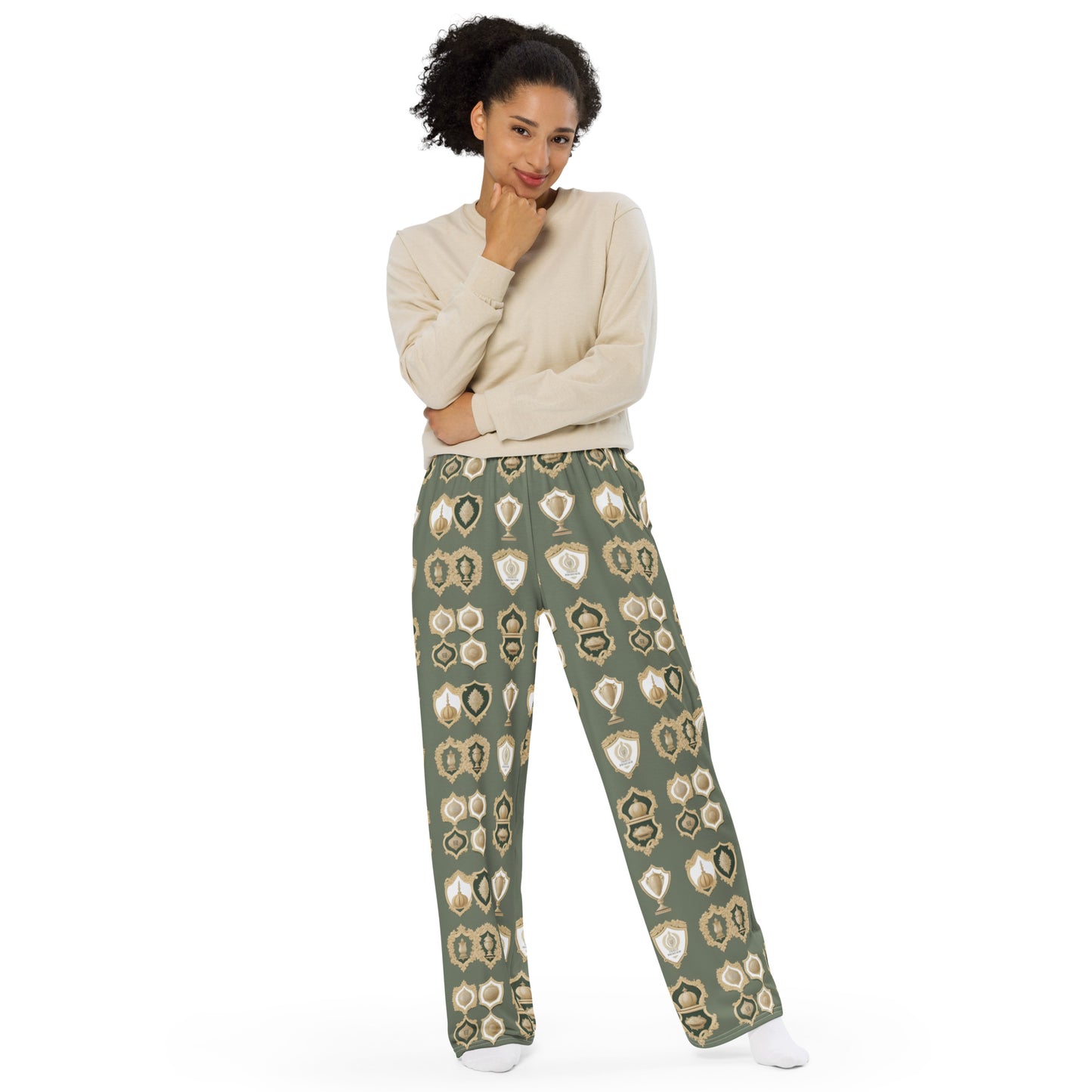 All-over print unisex wide-leg pants