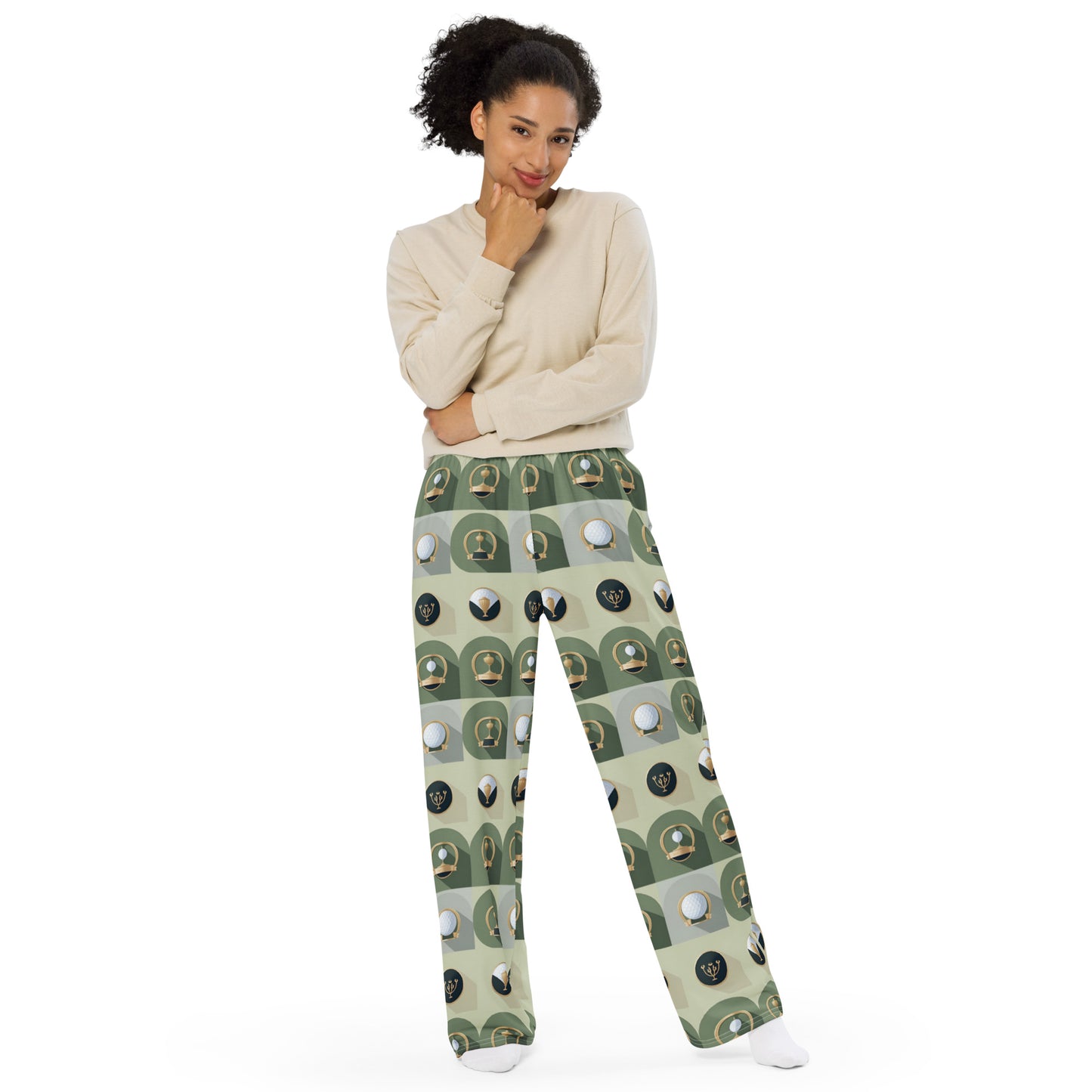 All-over print unisex wide-leg pants