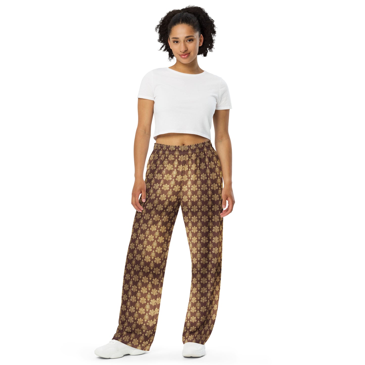 All-over print unisex wide-leg pants