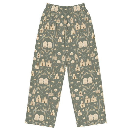 All-over print unisex wide-leg pants