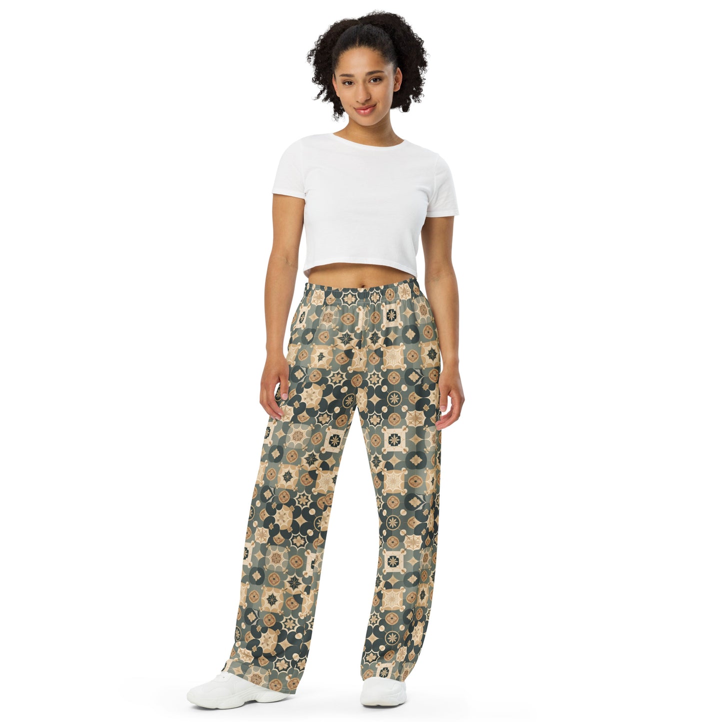 All-over print unisex wide-leg pants