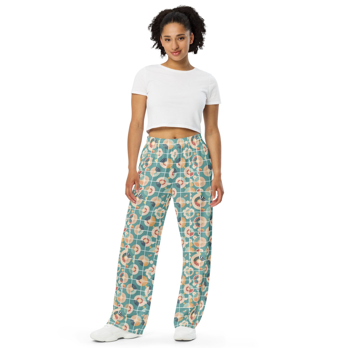 All-over print unisex wide-leg pants