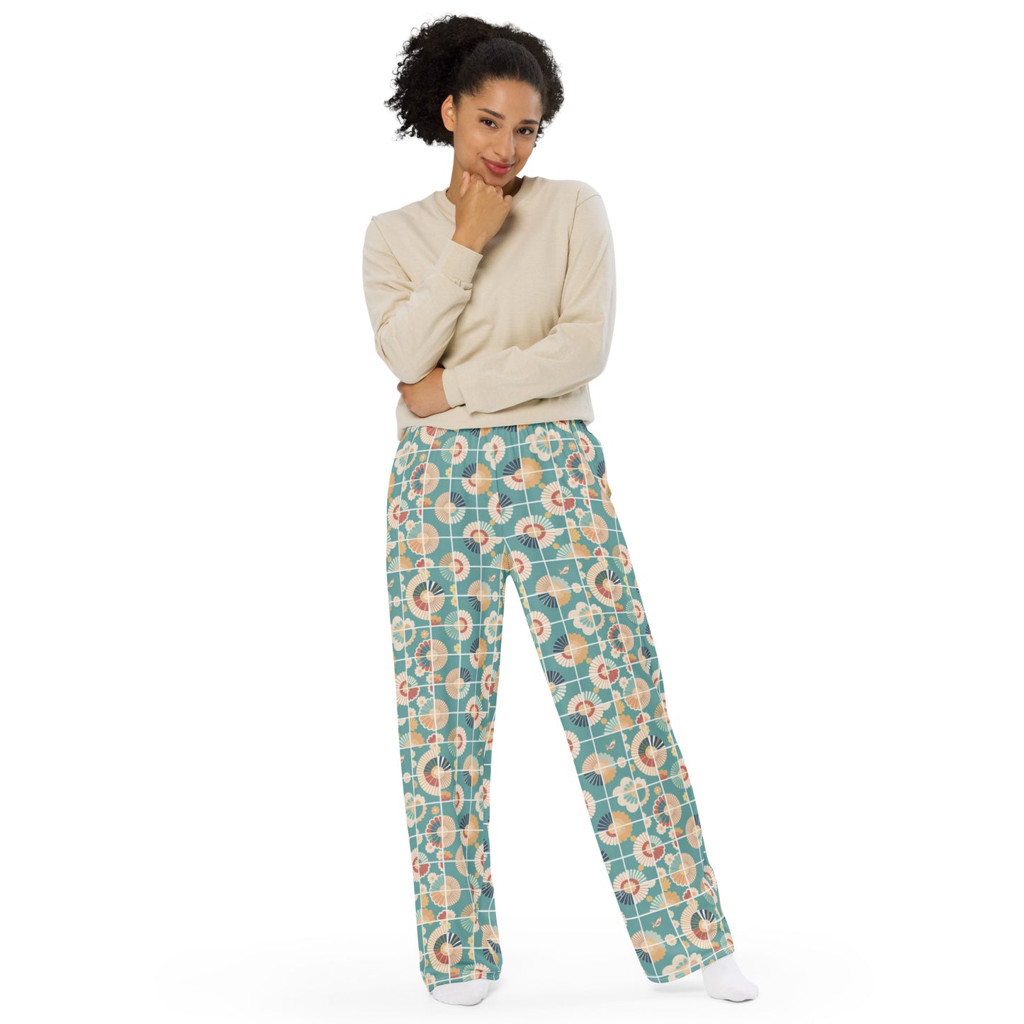 All-over print unisex wide-leg pants