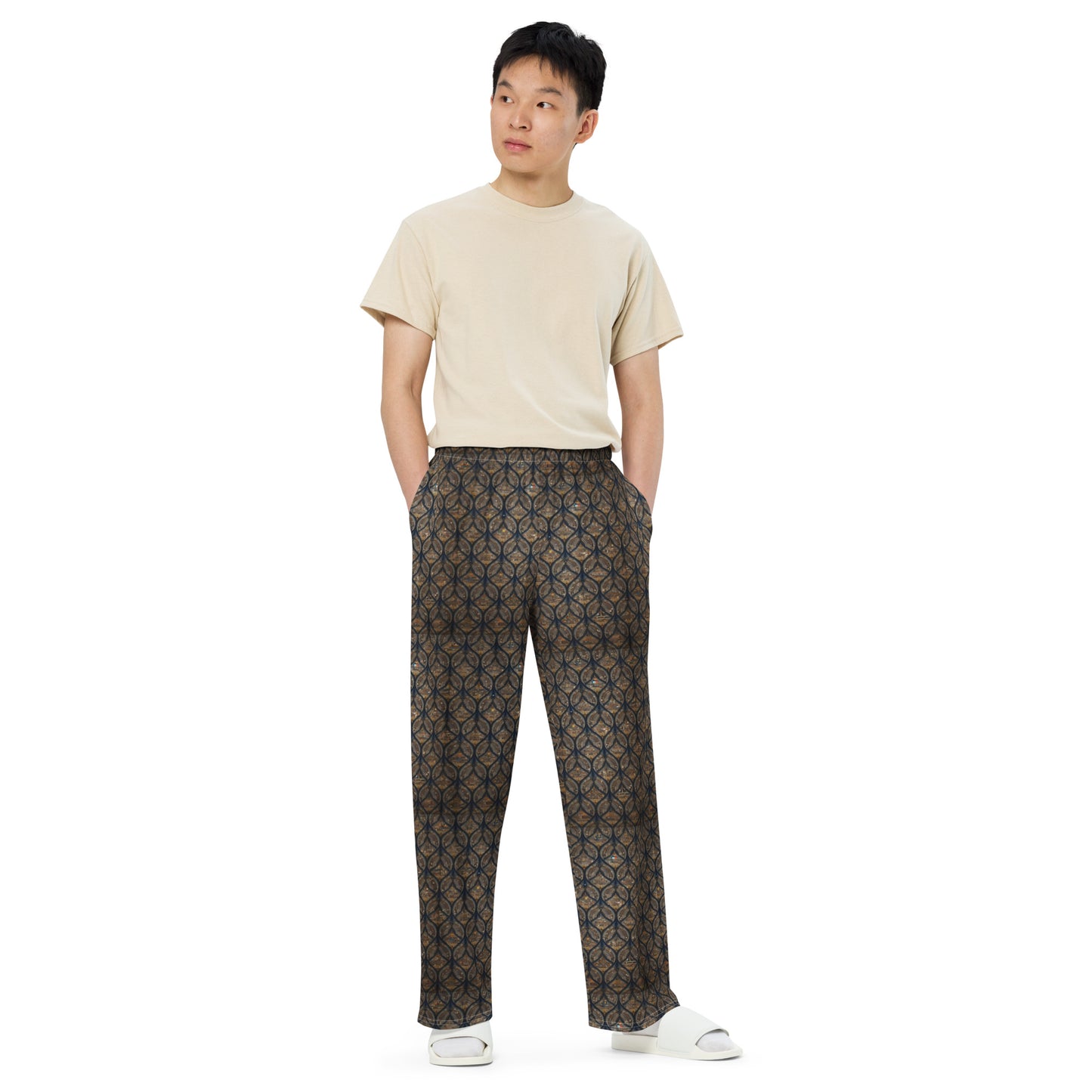 All-over print unisex wide-leg pants