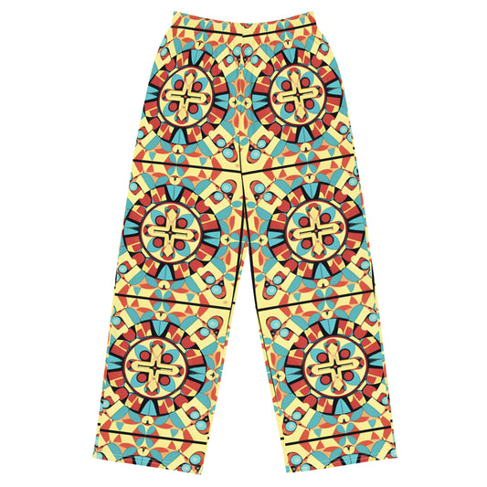 All-over print unisex wide-leg pants