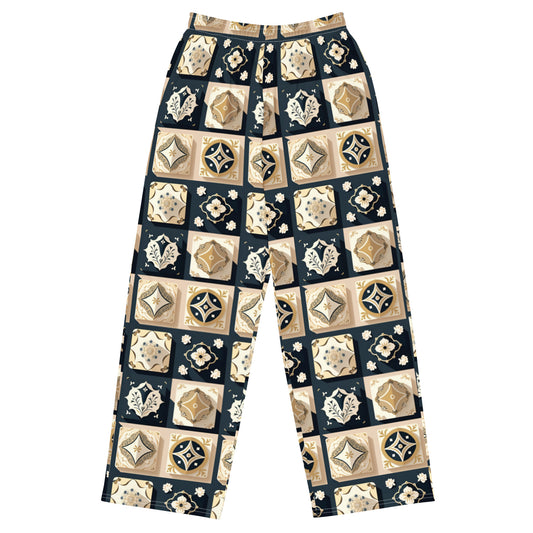 All-over print unisex wide-leg pants