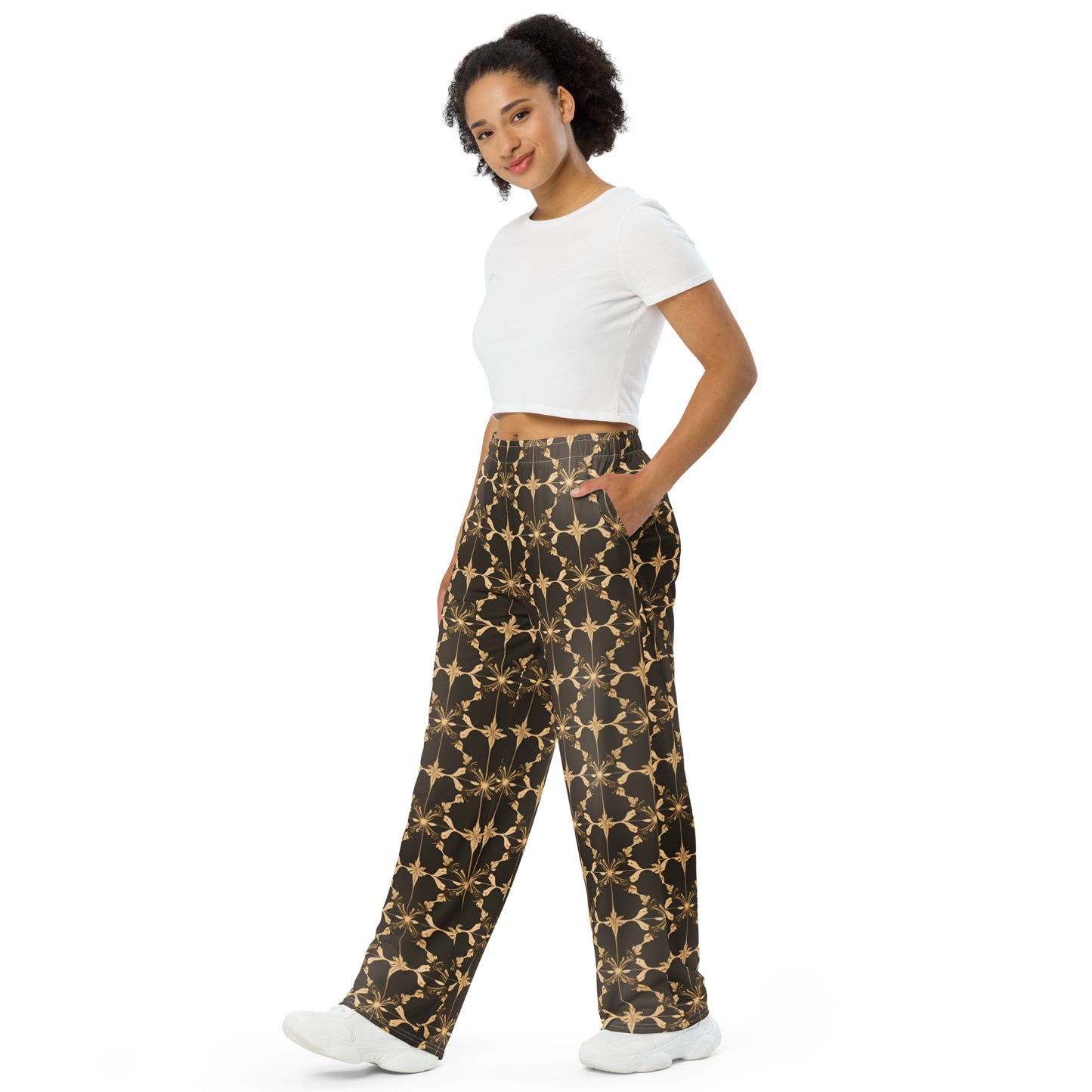 All-over print unisex wide-leg pants