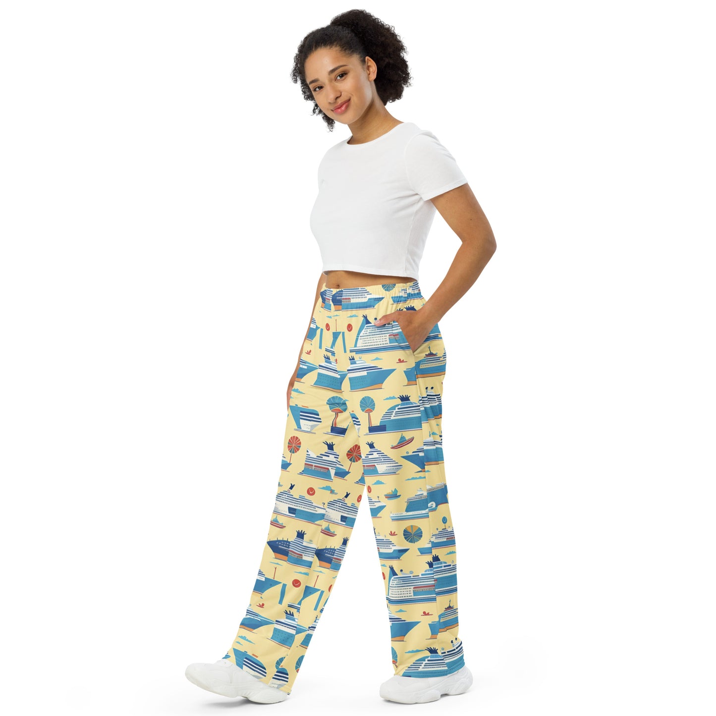 All-over print unisex wide-leg pants