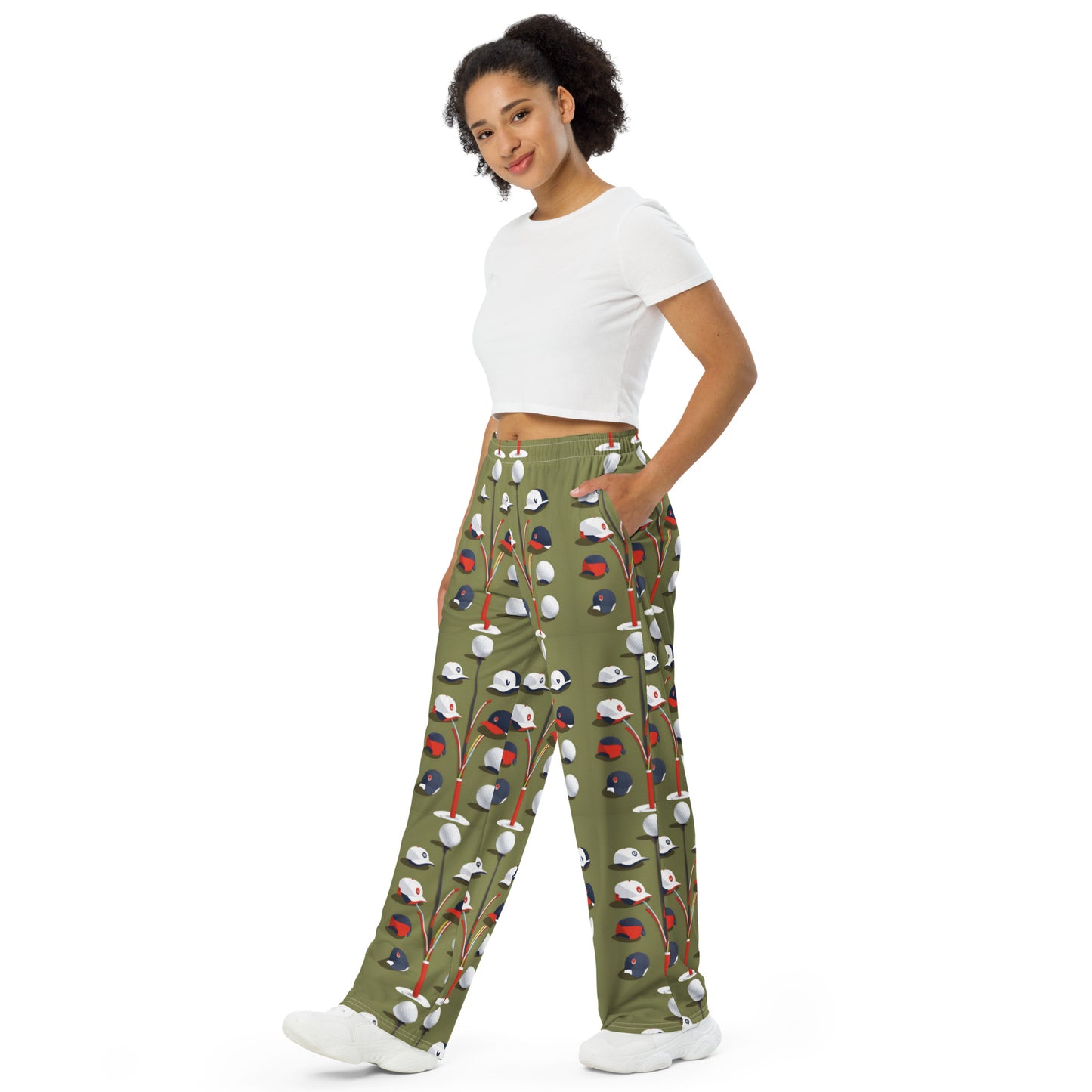 All-over print unisex wide-leg pants