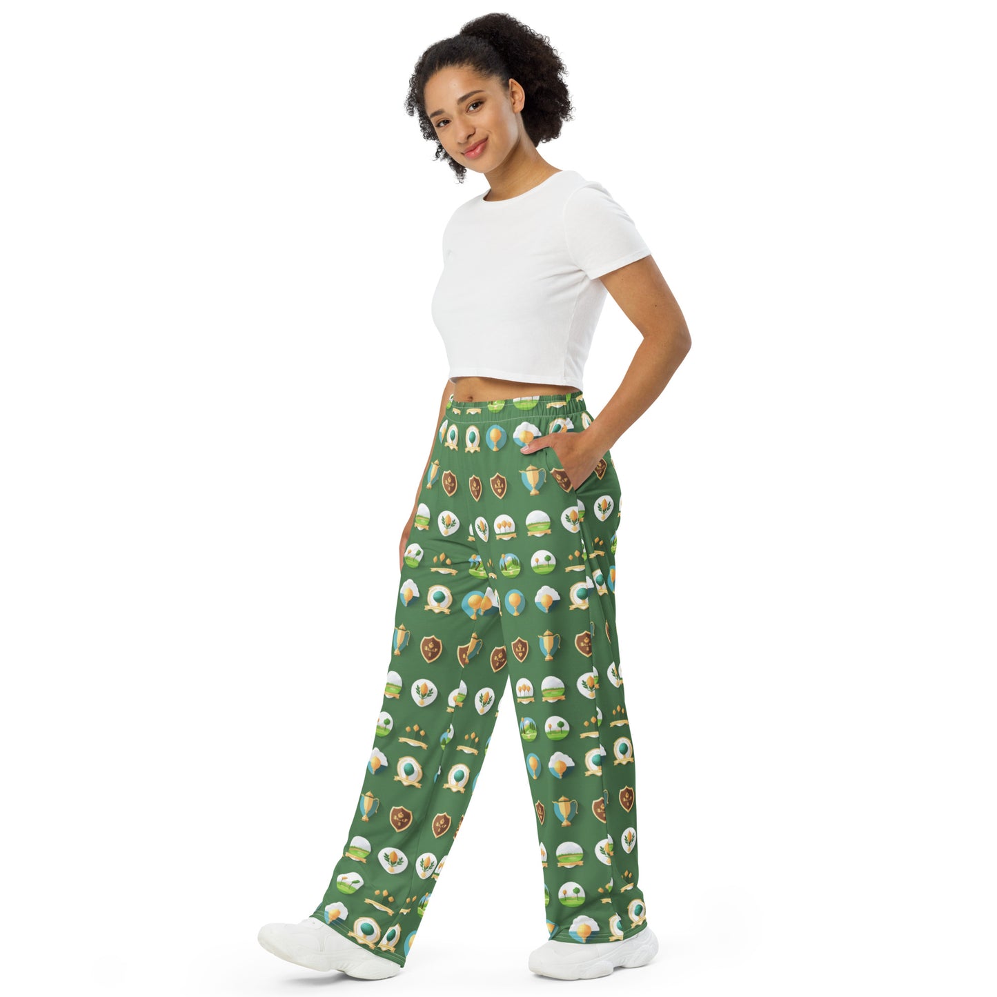 All-over print unisex wide-leg pants