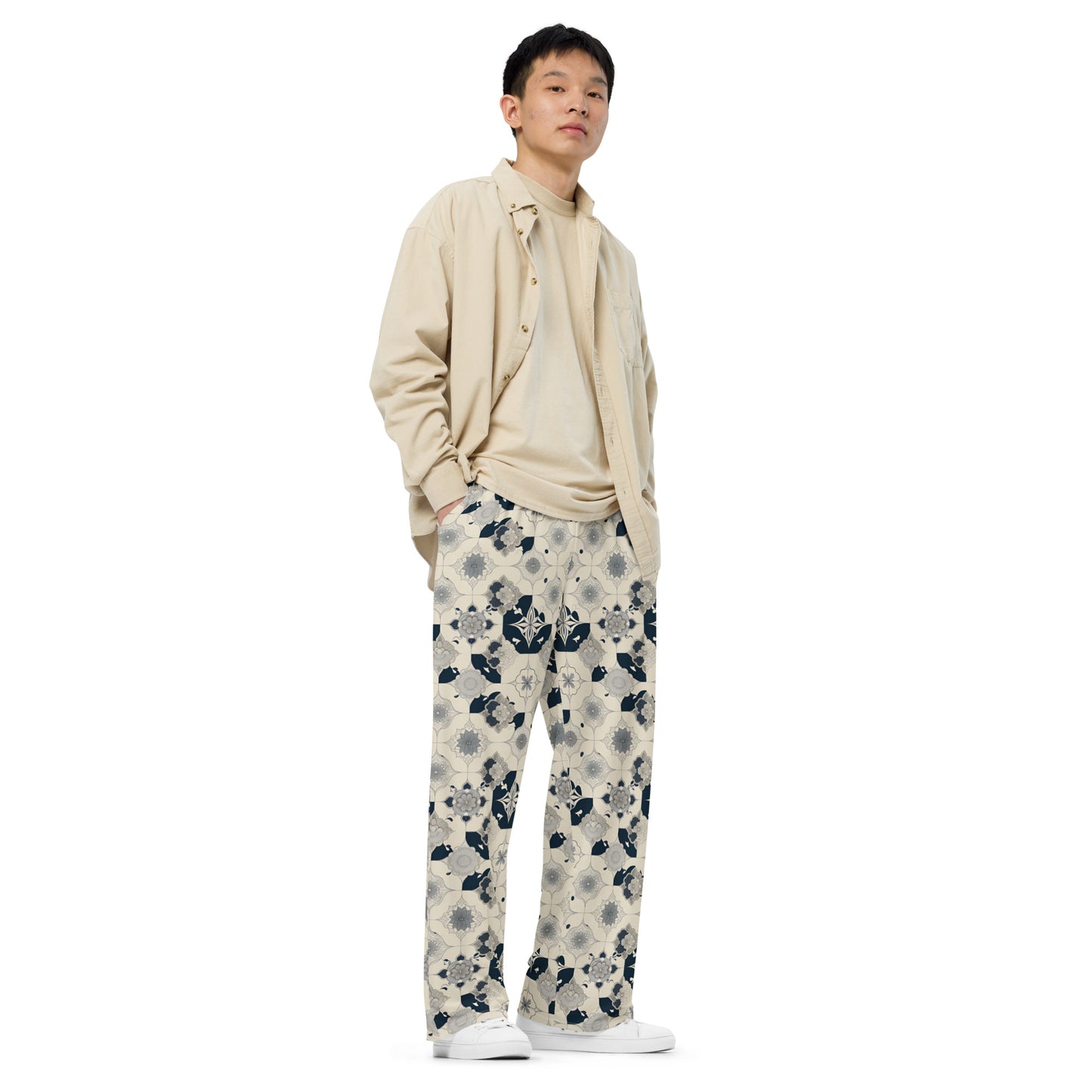 All-over print unisex wide-leg pants